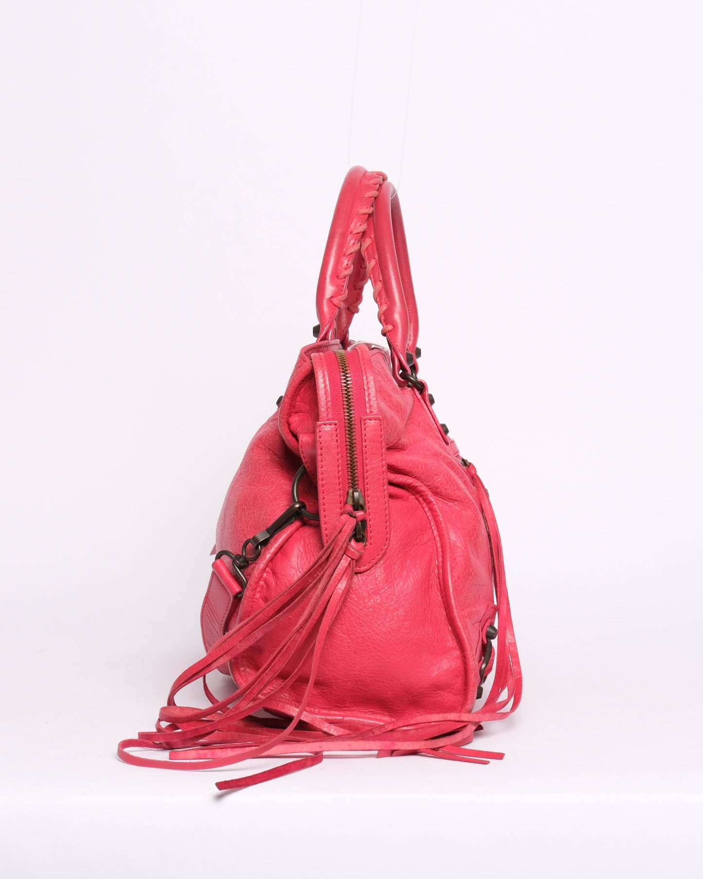 Balenciaga Fuschia City Bag w/ Bronze Hardware