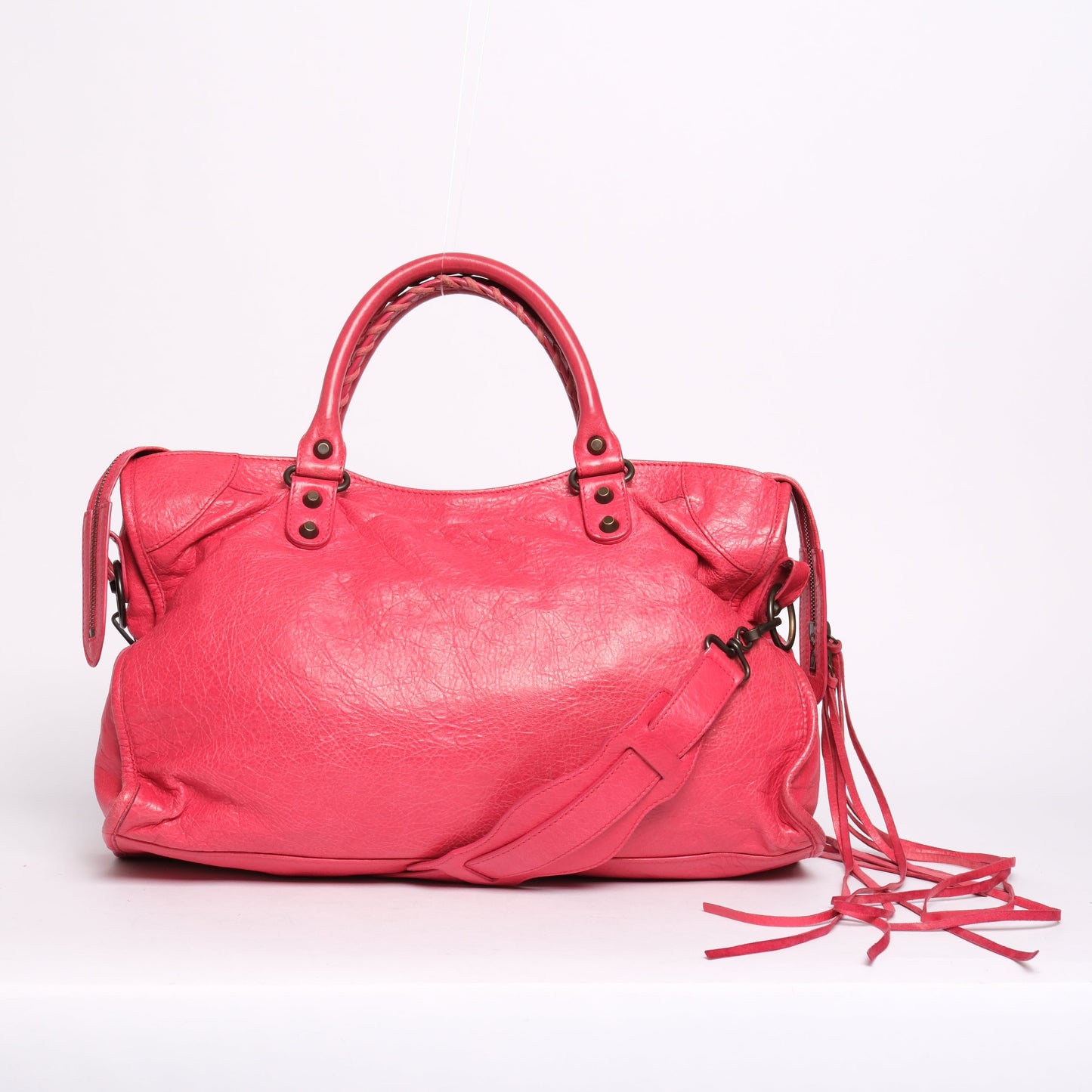 Balenciaga Fuschia City Bag w/ Bronze Hardware