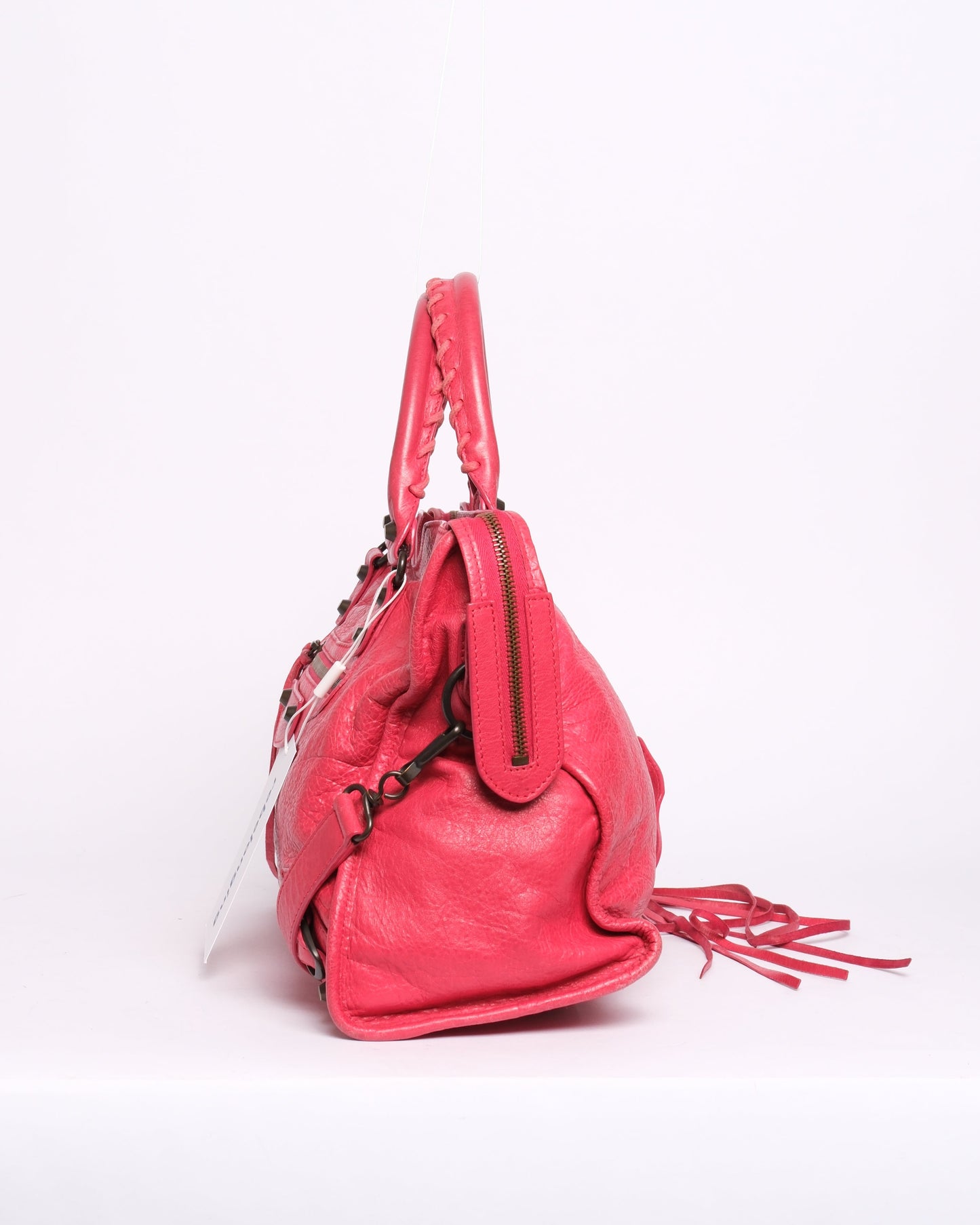 Balenciaga Fuschia City Bag w/ Bronze Hardware