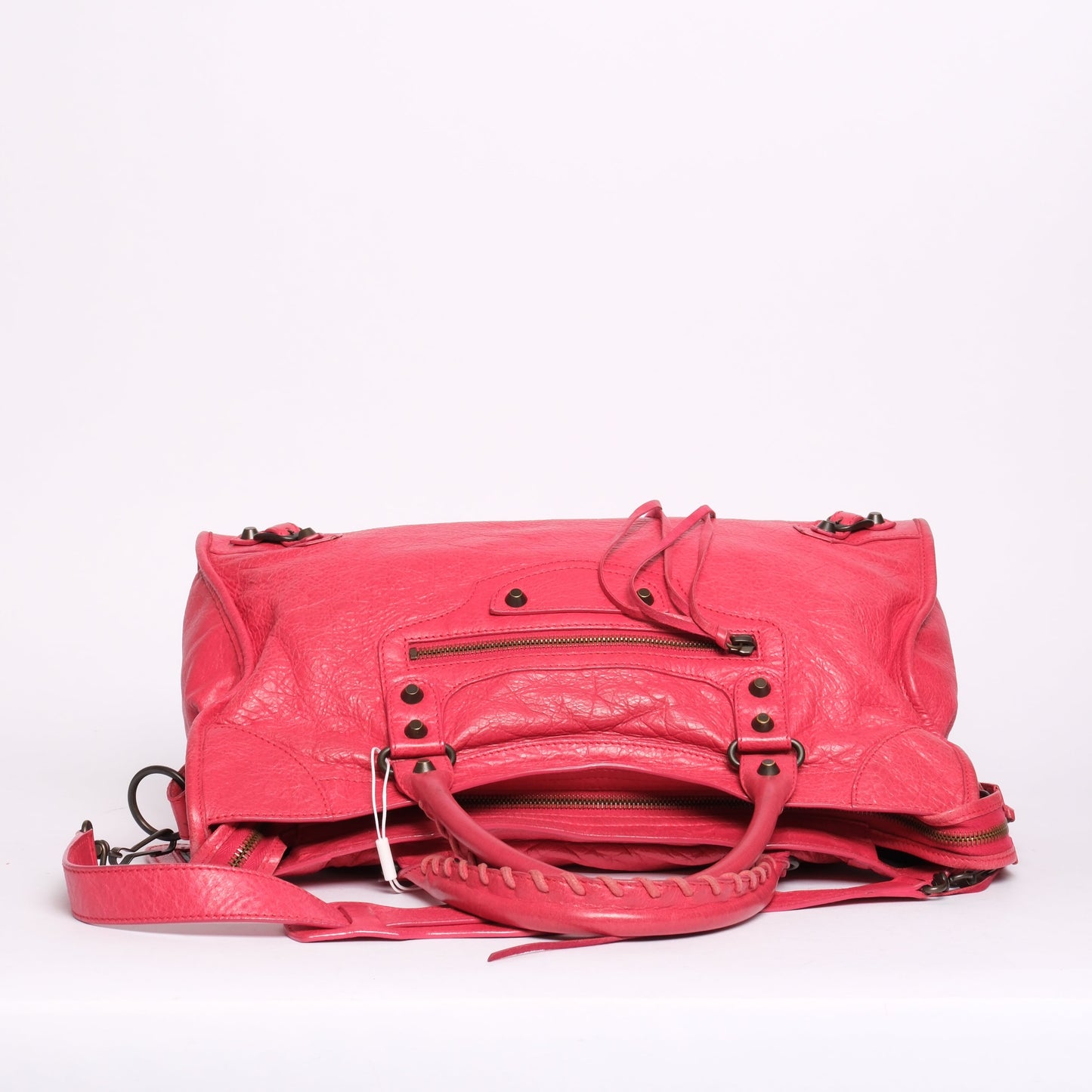 Balenciaga Fuschia City Bag w/ Bronze Hardware