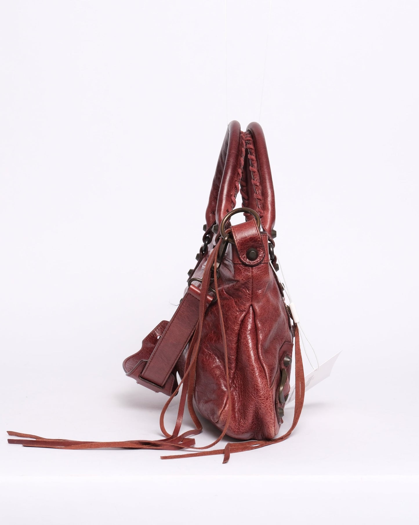 Balenciaga Maroon Leather First City Bag