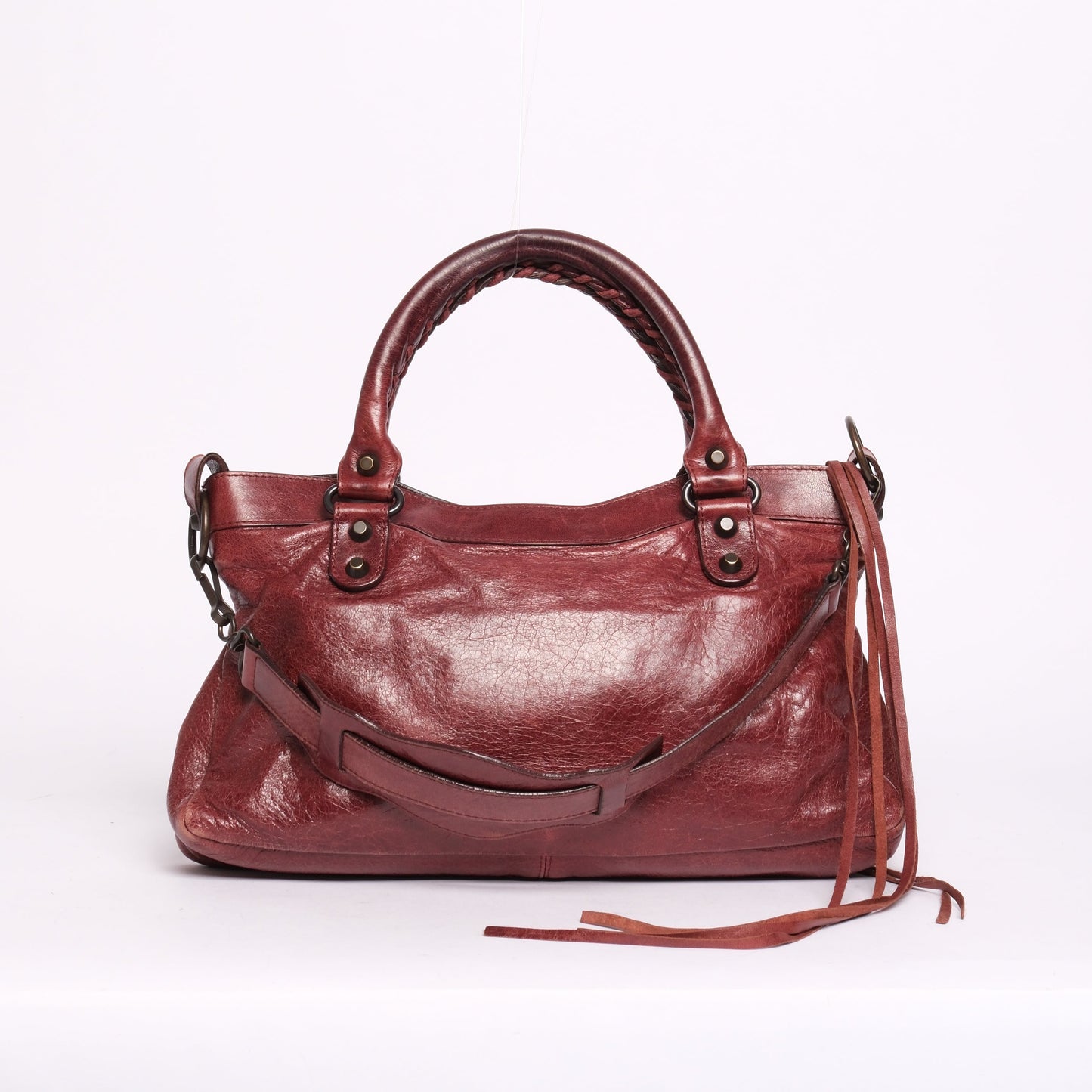 Balenciaga Maroon Leather First City Bag