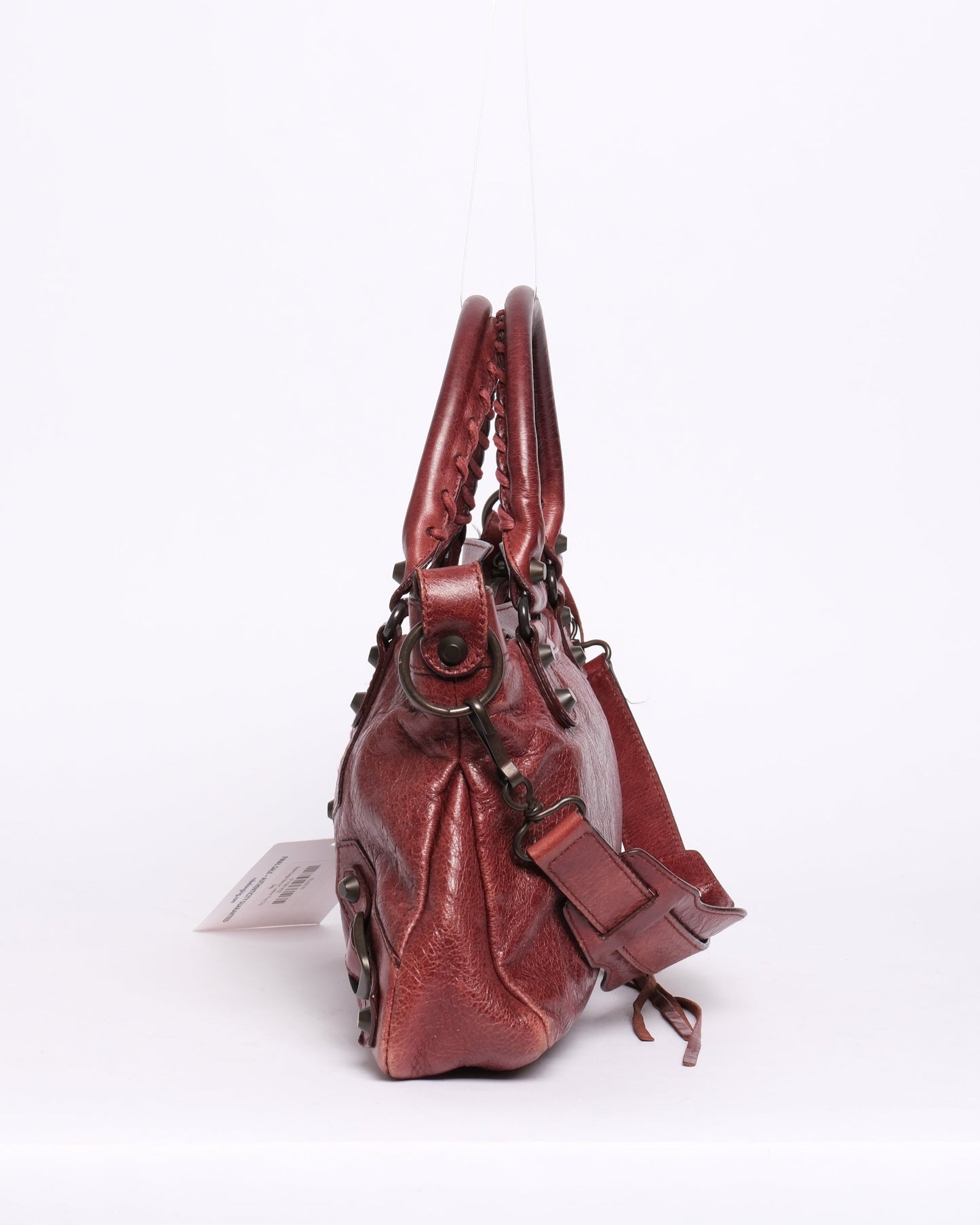 Balenciaga Maroon Leather First City Bag