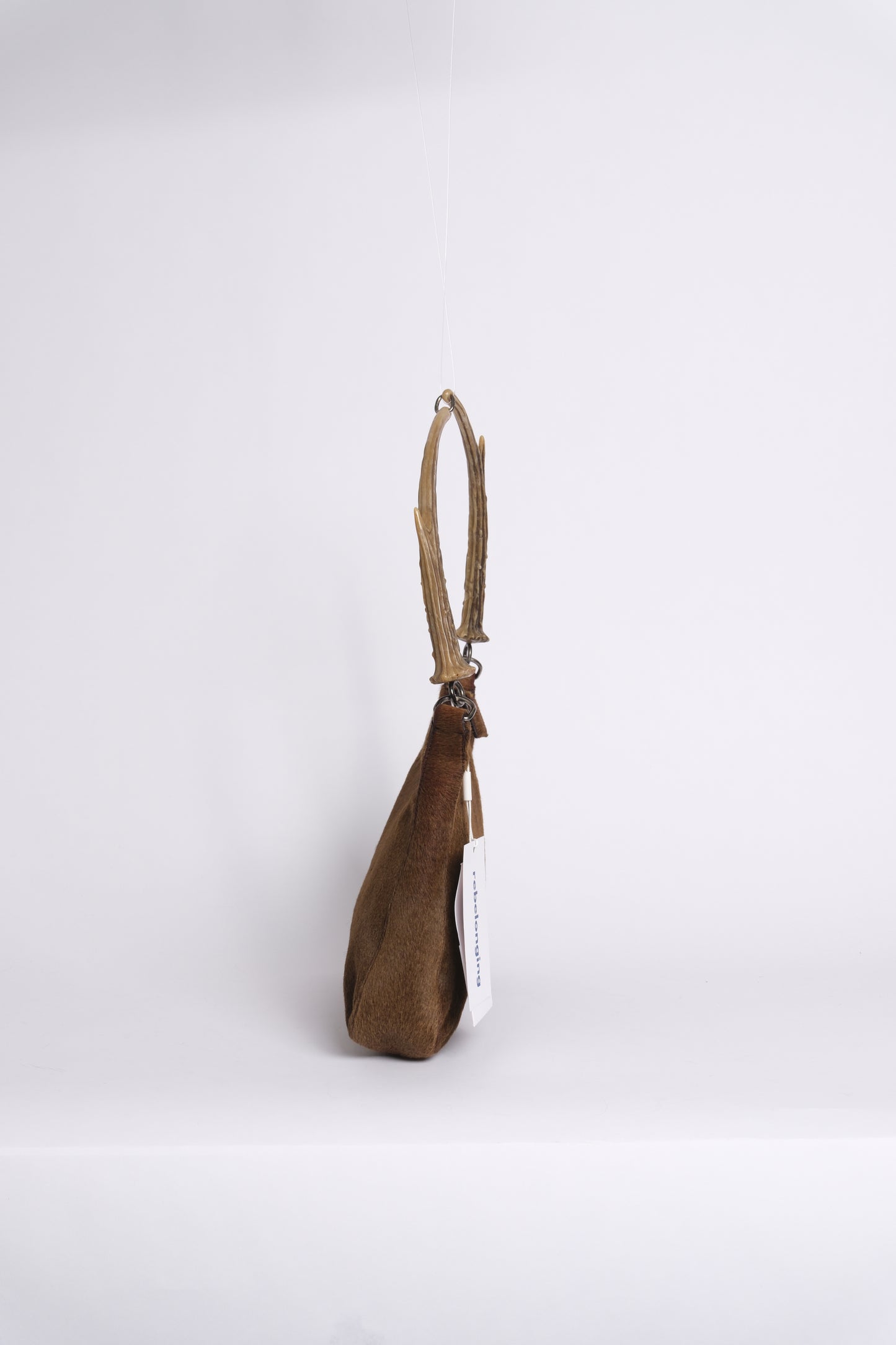 Prada Brown Pony Hair Acrylic Antler Handle Bag