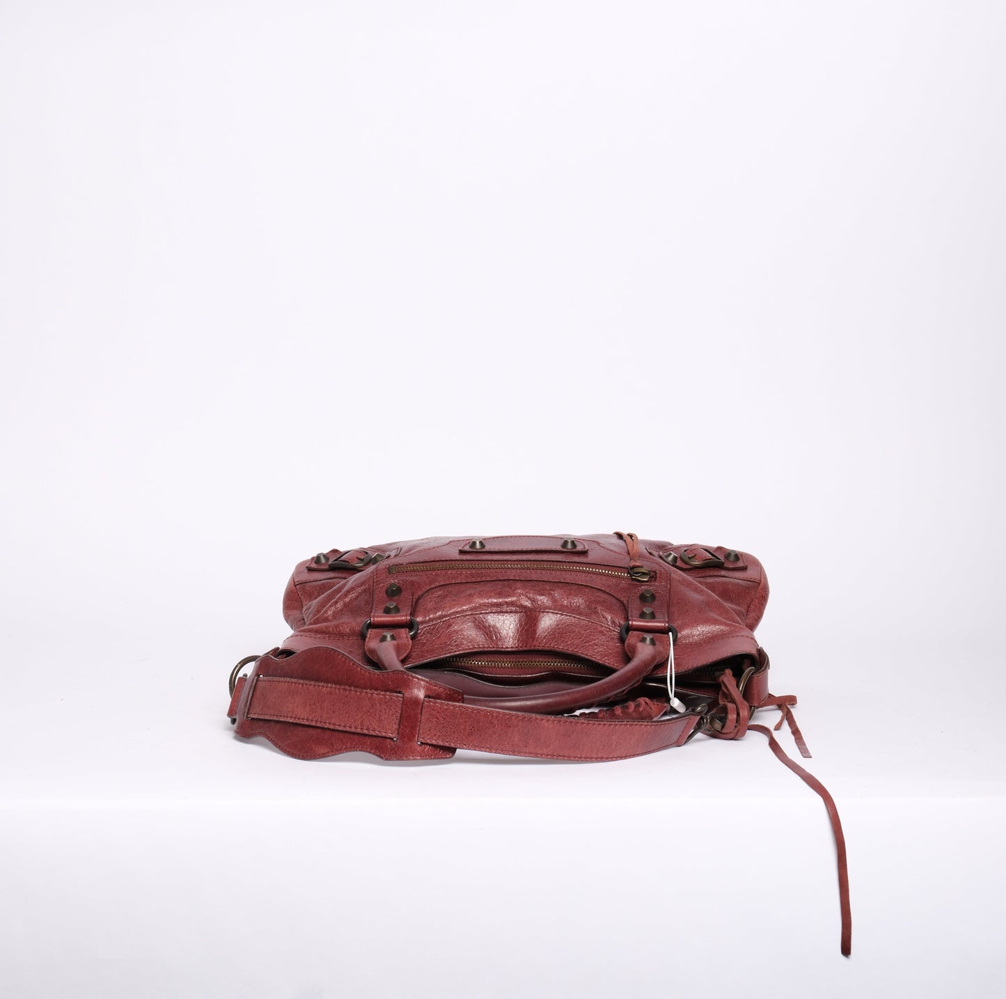 Balenciaga Maroon Leather First City Bag