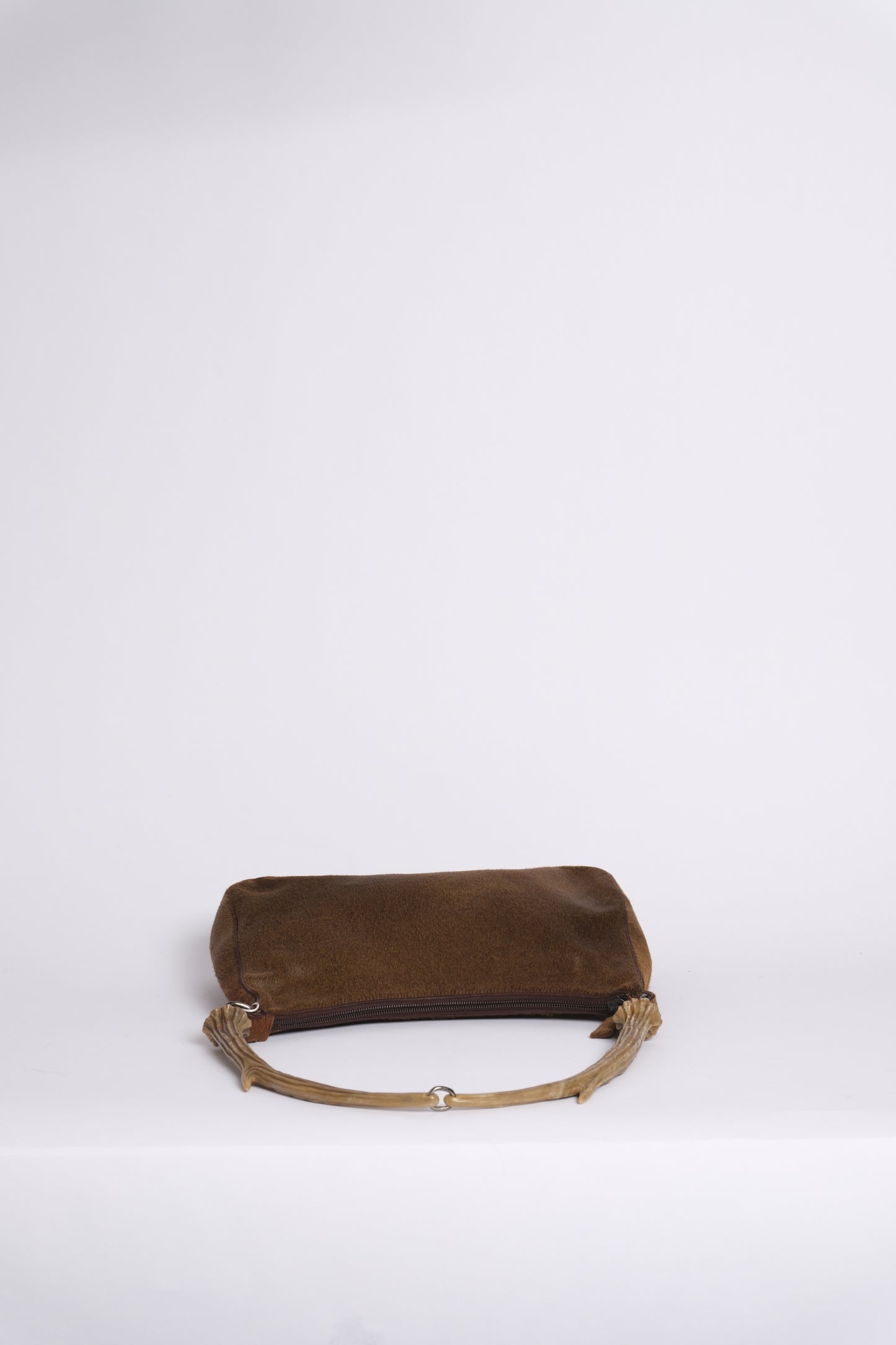 Prada Brown Pony Hair Acrylic Antler Handle Bag