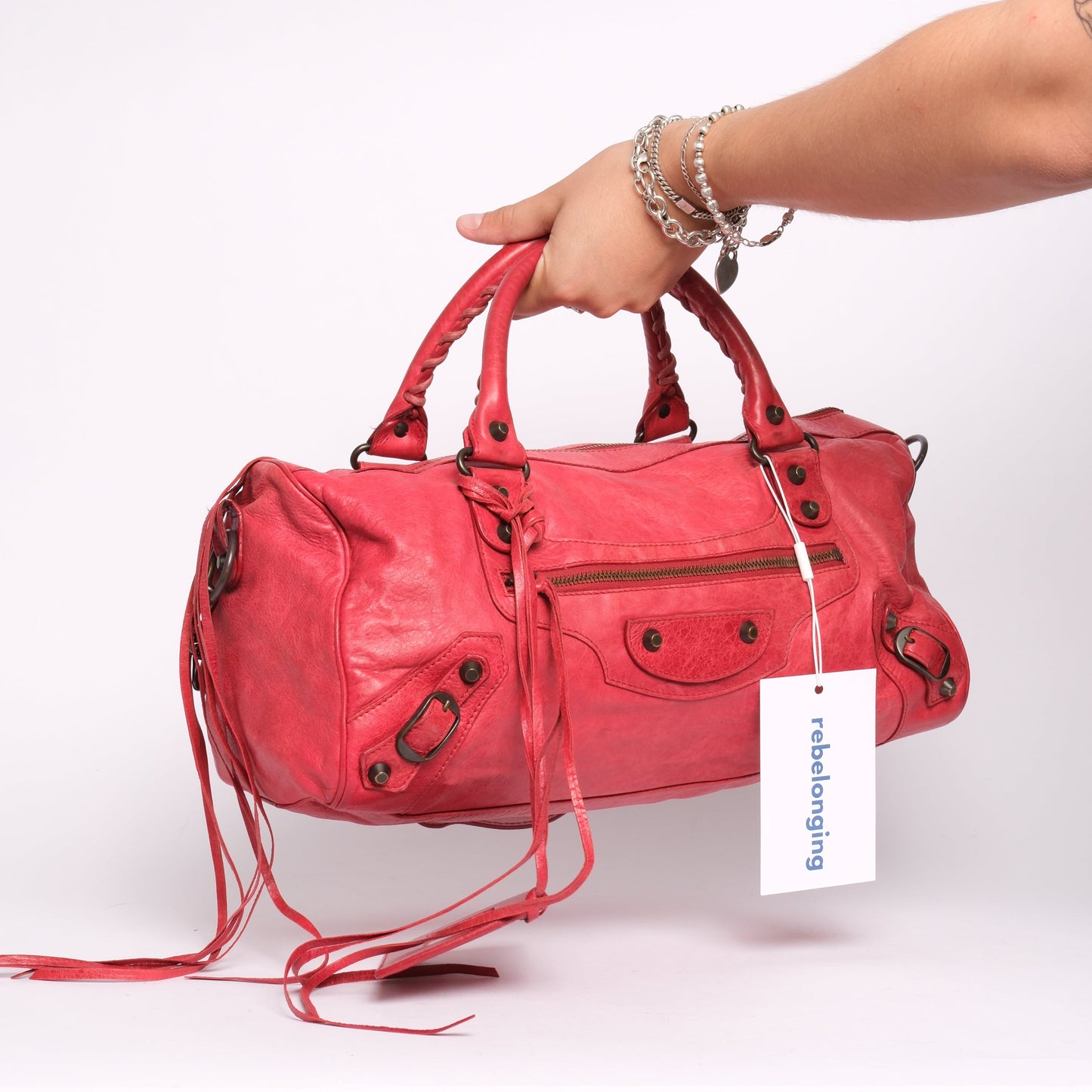 Balenciaga Fuschia Twiggy City Rounded Bag