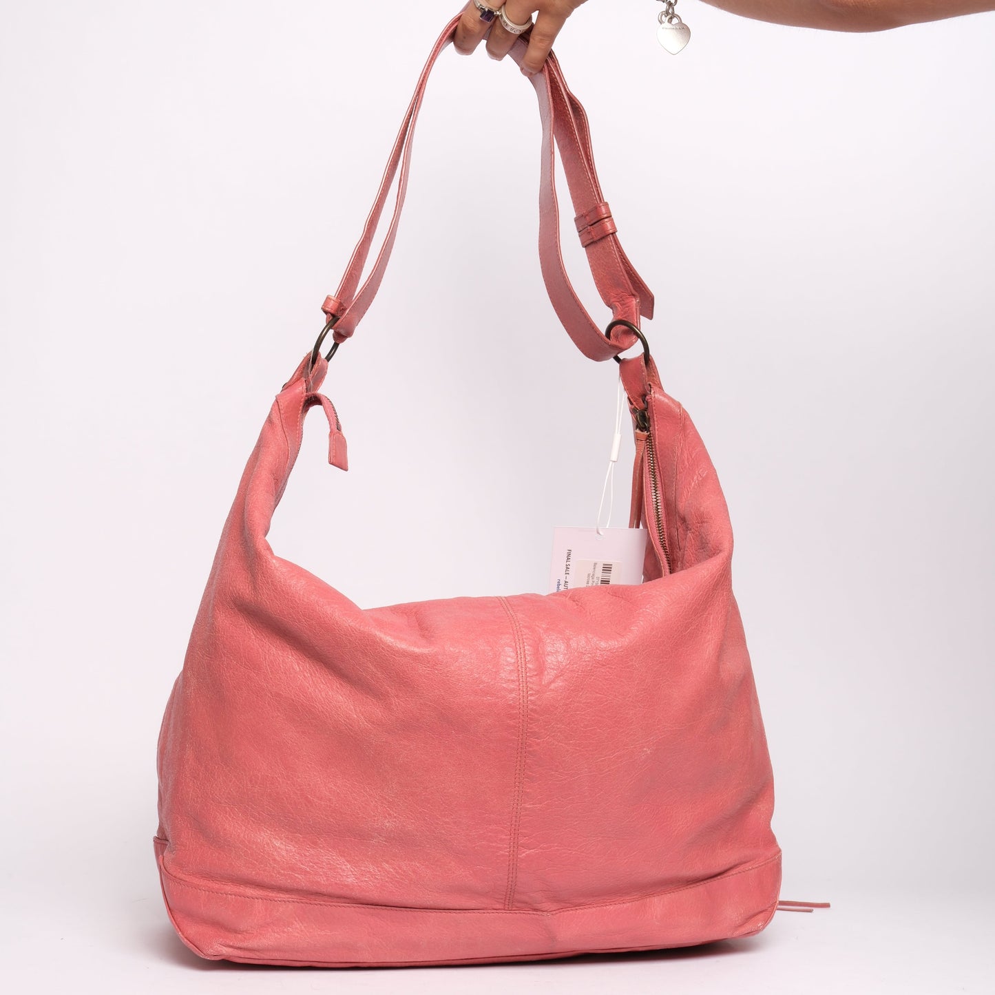Balenciaga Pink Leather Classic Motocross Day Hobo Bag