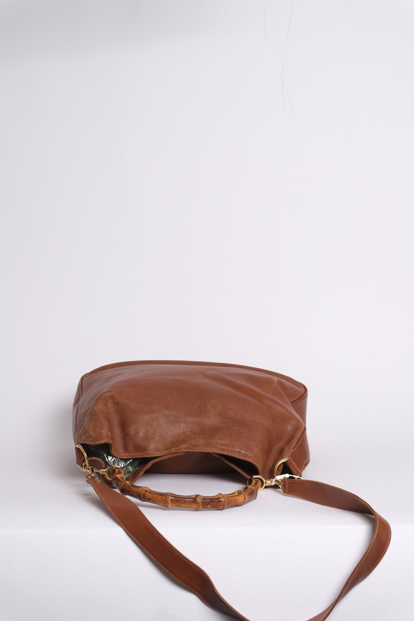 Gucci Brown Lambskin Bamboo Handle 2-Way Tote Bag