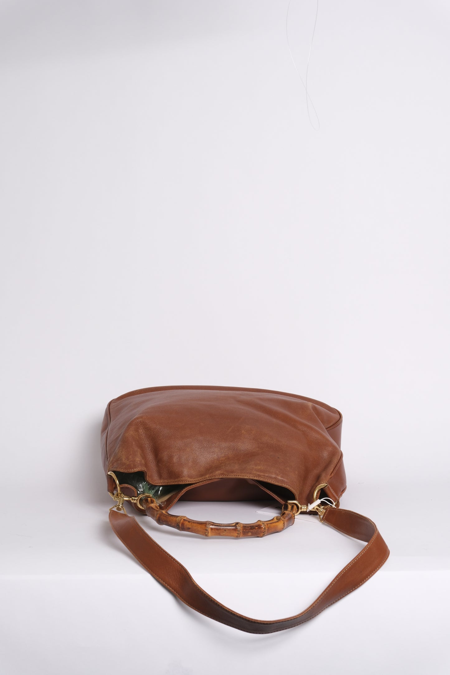 Gucci Brown Lambskin Bamboo Handle 2-Way Tote Bag