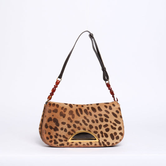 Christian Dior Cheetah Printed Ponyhair Malice Shoulder Bag (Copy)
