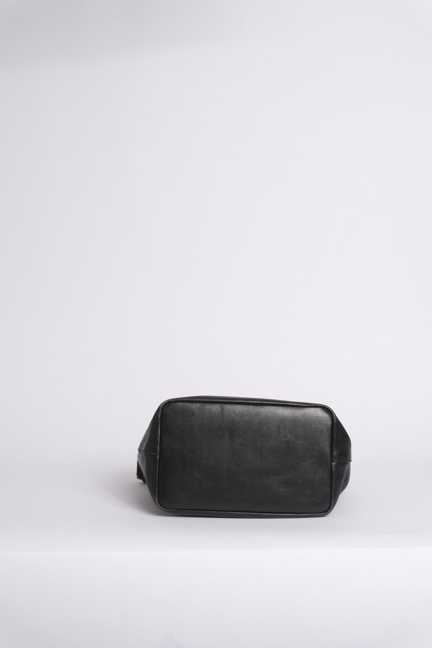 Gucci Black Lambskin Bamboo Handle Shoulder Bag