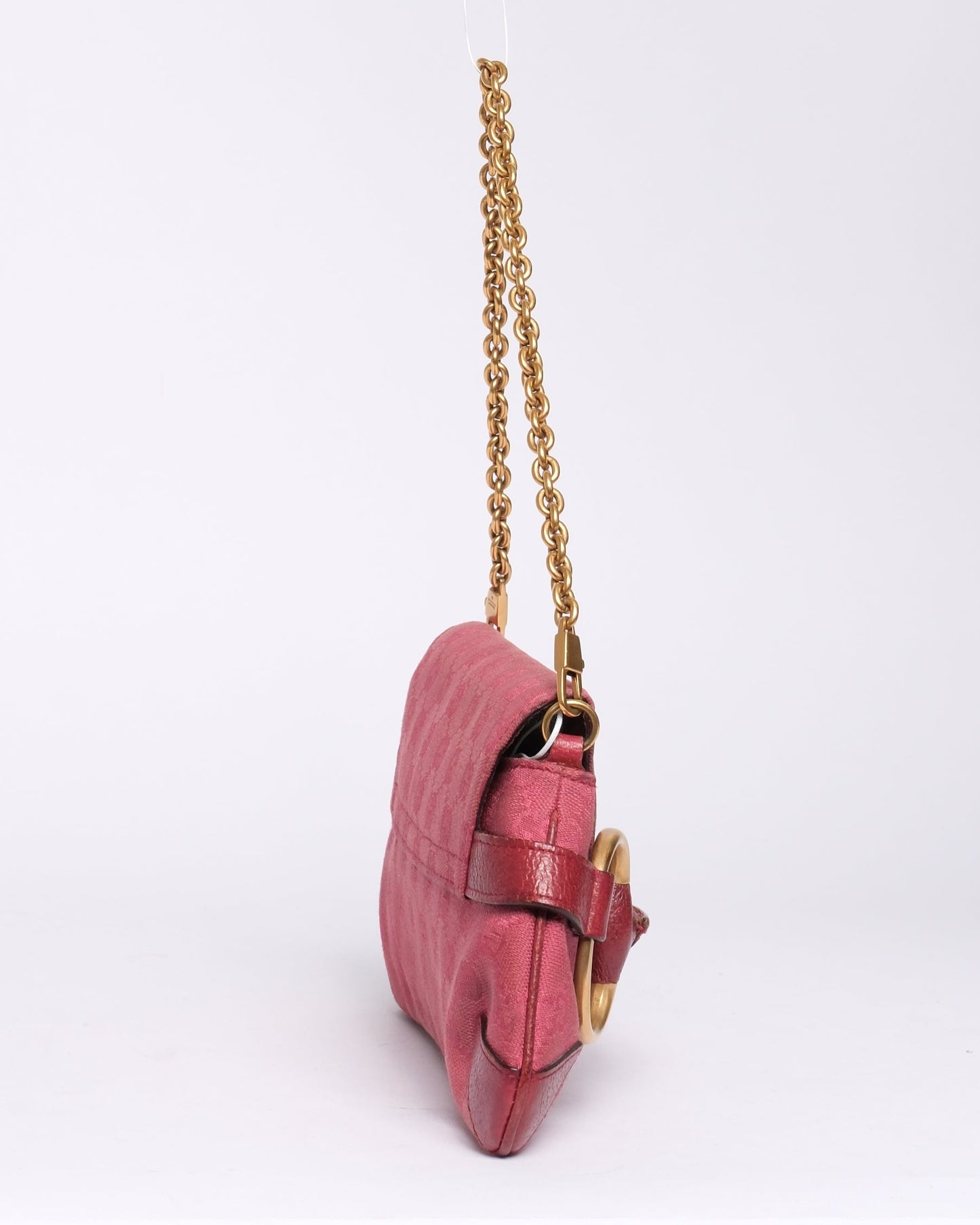 Gucci Pink Mauve Monogram Horsebit Small Shoulder Bag