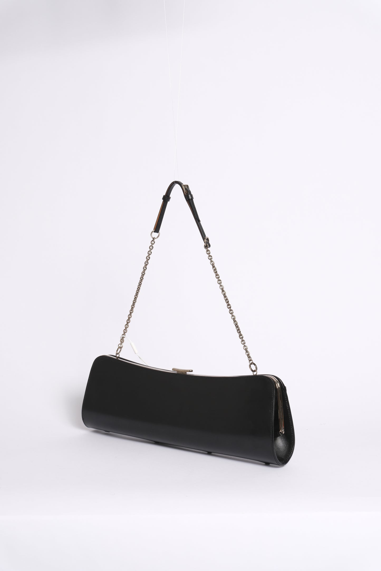Christian Dior Black Patent Leather Bondage Shoulder Bag