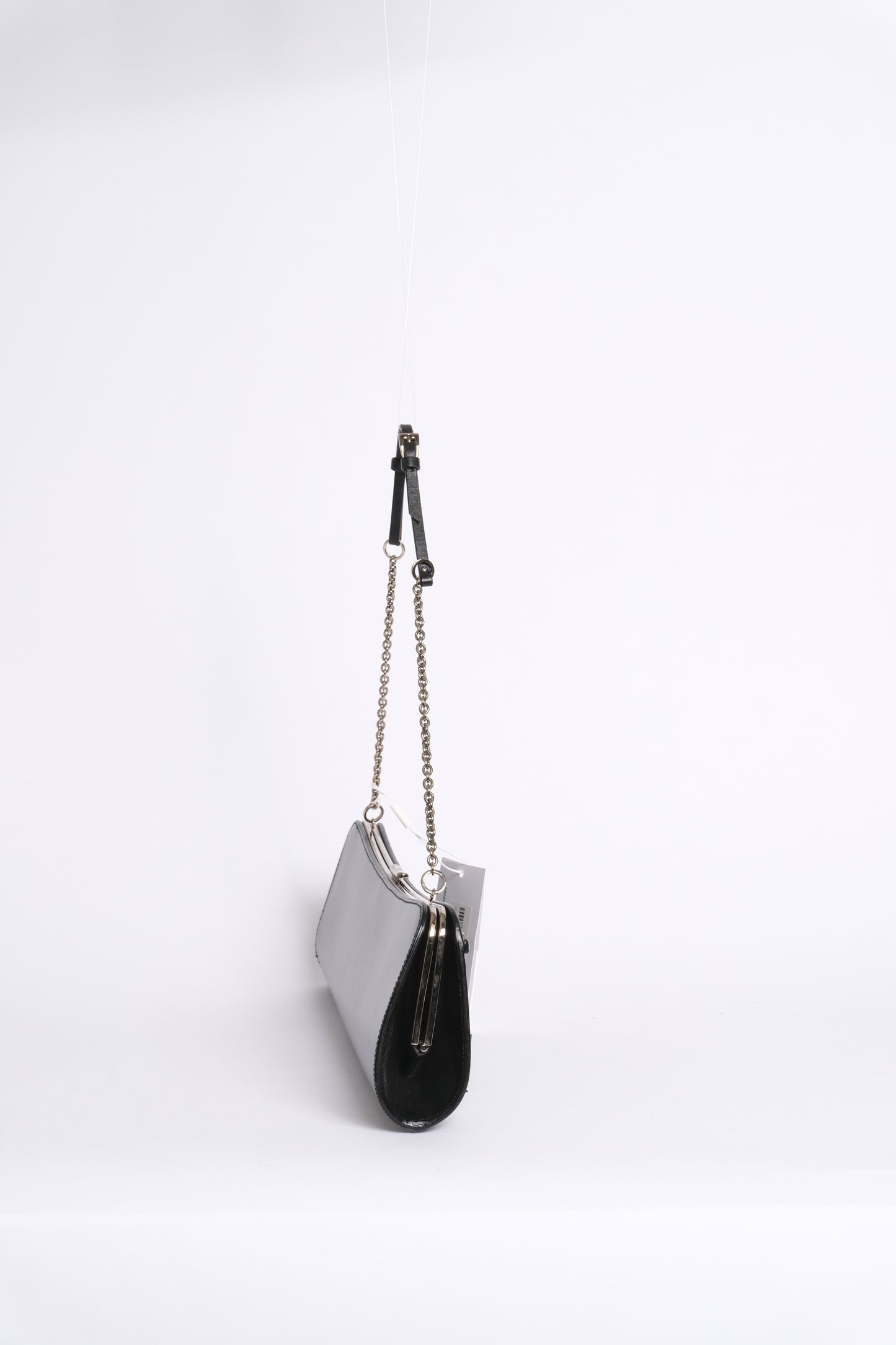 Christian Dior Black Patent Leather Bondage Shoulder Bag