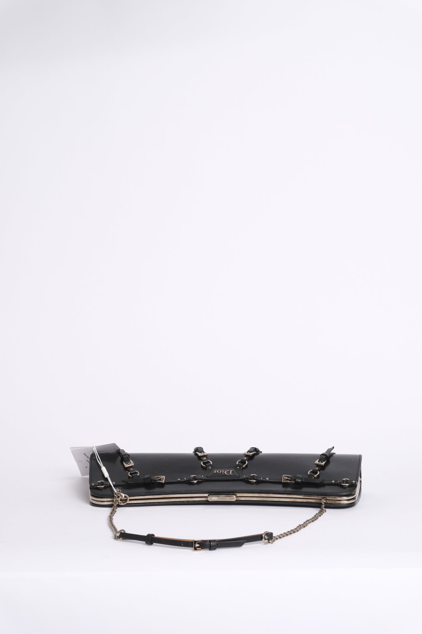 Christian Dior Black Patent Leather Bondage Shoulder Bag