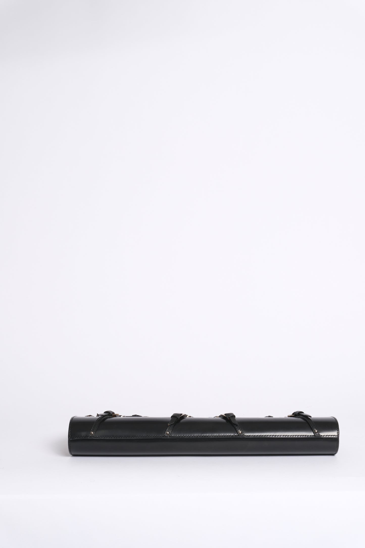 Christian Dior Black Patent Leather Bondage Shoulder Bag