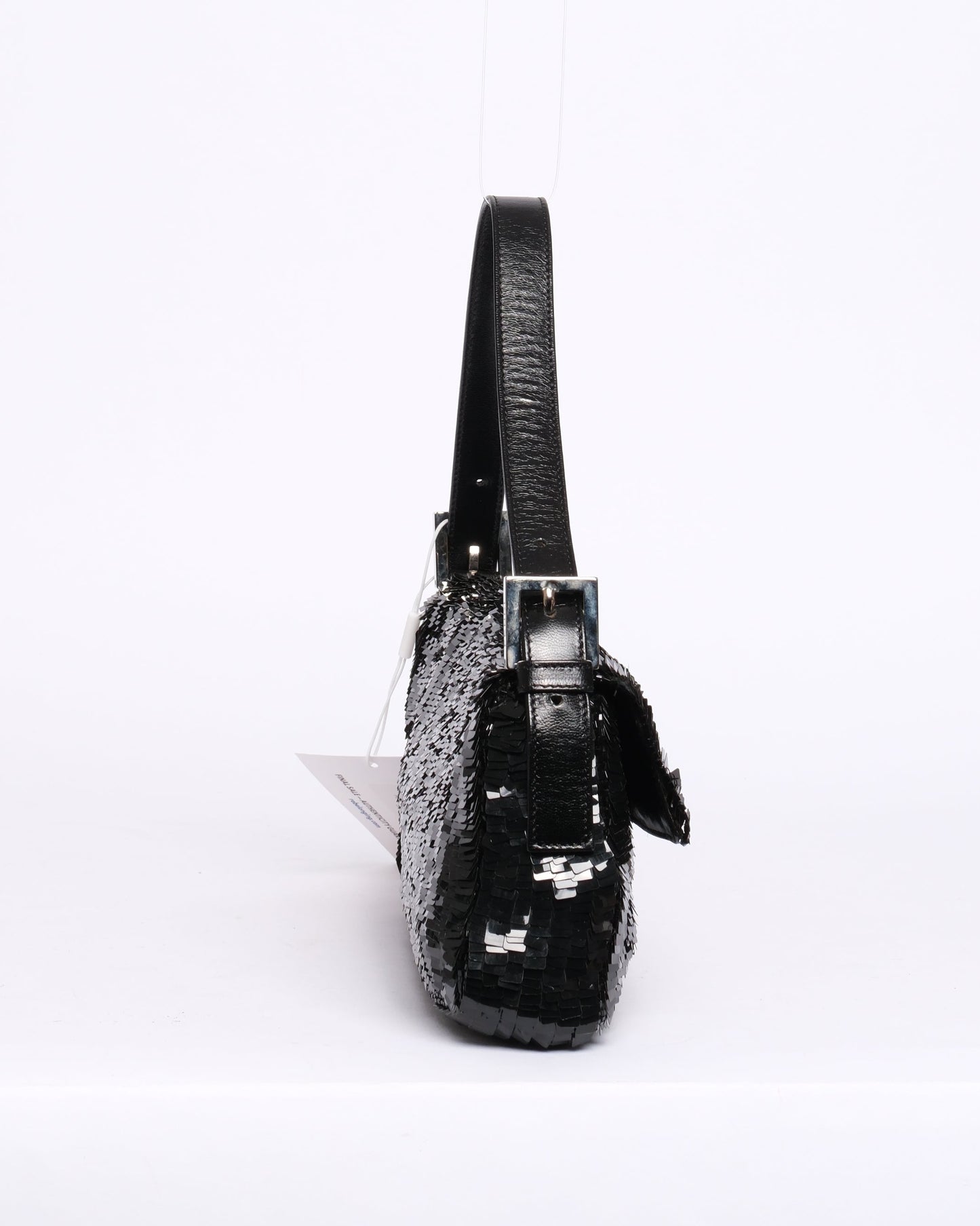 Fendi Black Sequin Baguette Shoulder Bag
