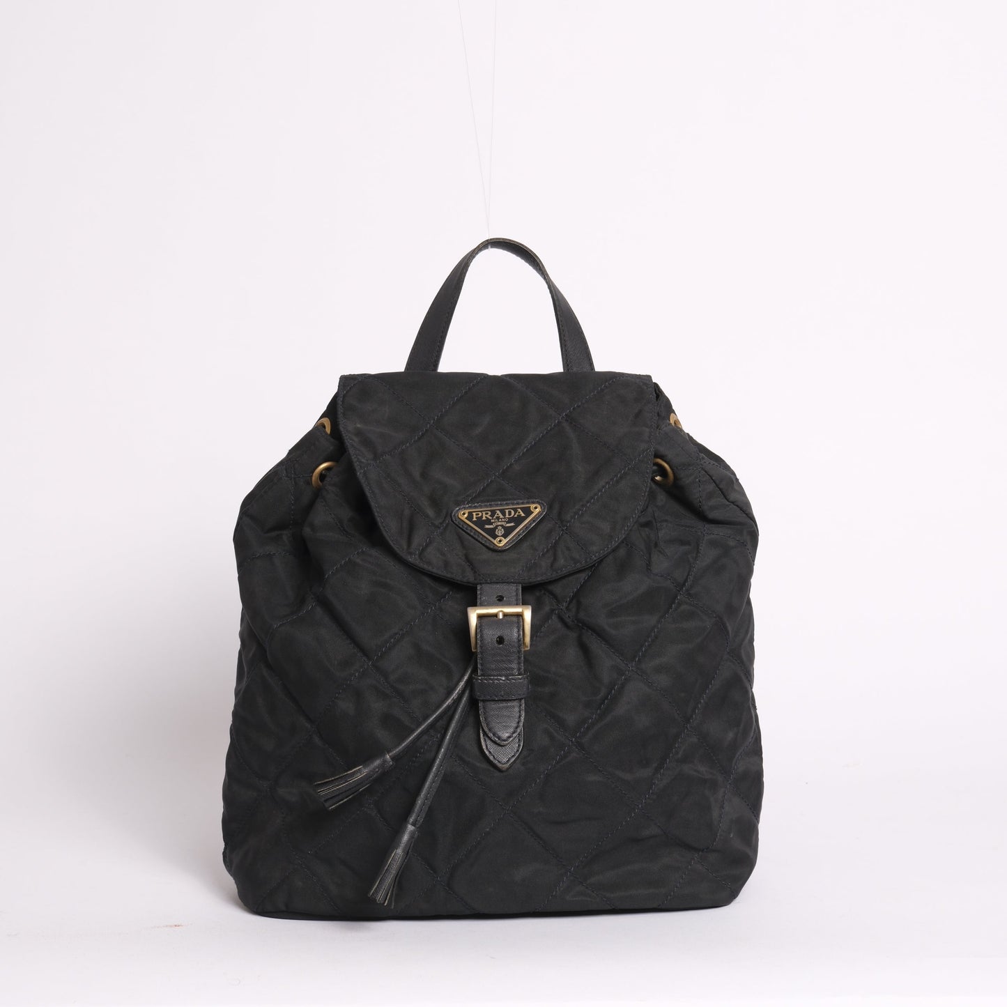Prada Black Nylon Quilted Backpack