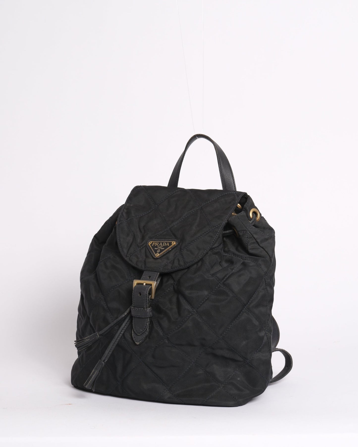 Prada Black Nylon Quilted Backpack