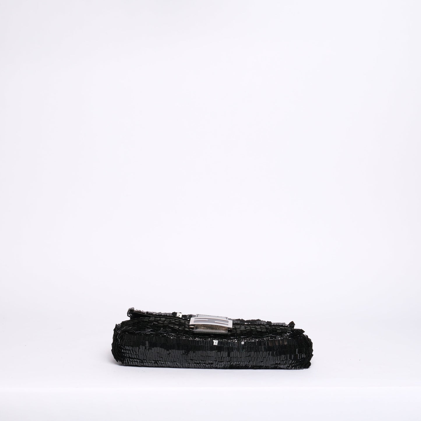 Fendi Black Sequin Baguette Shoulder Bag