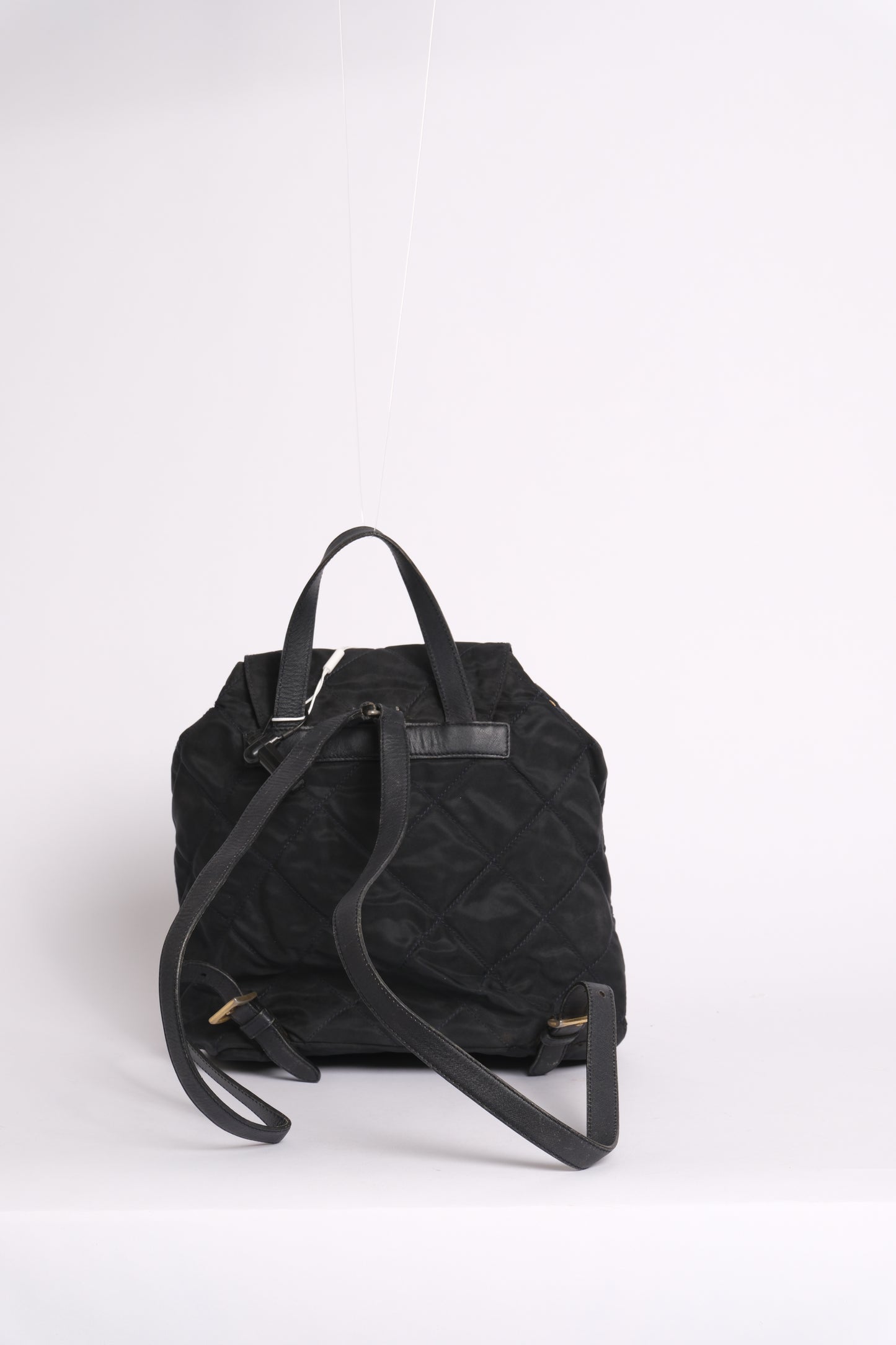 Prada Black Nylon Quilted Backpack