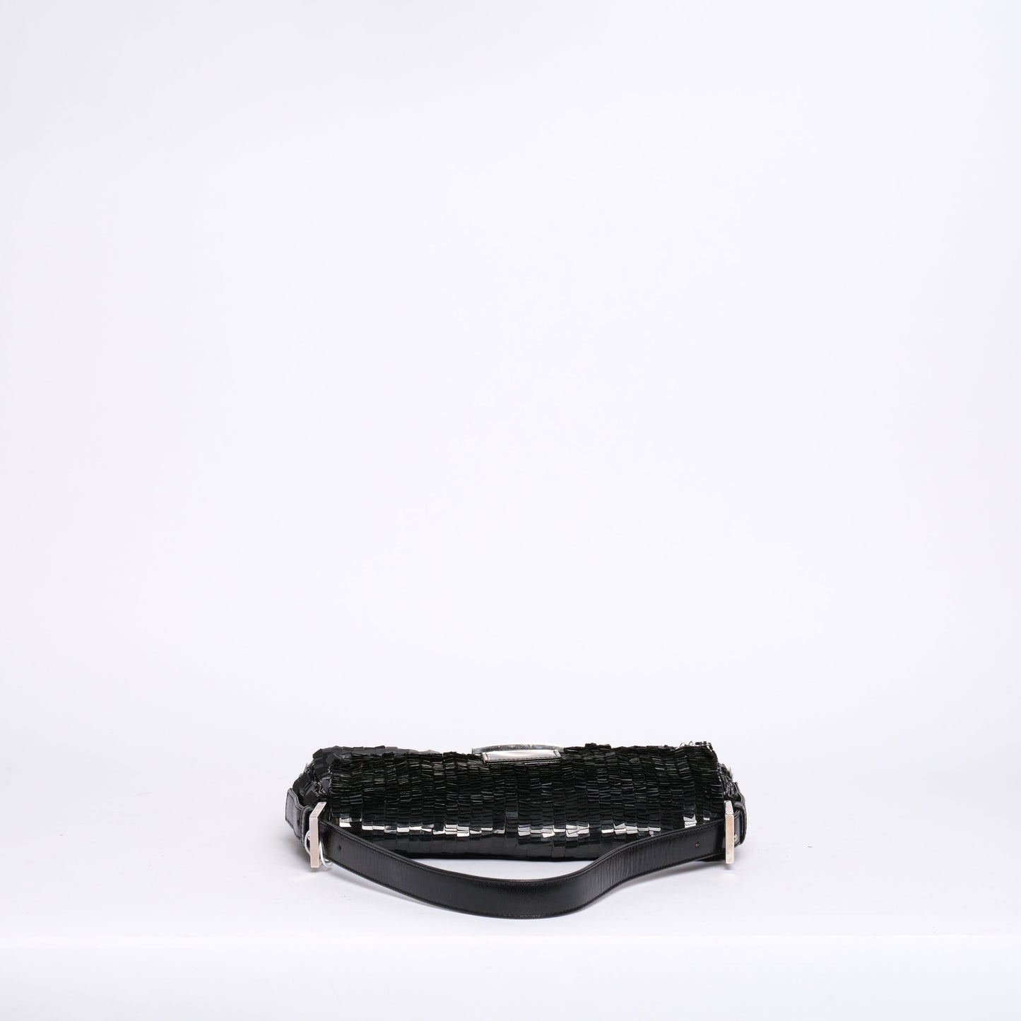 Fendi Black Sequin Baguette Shoulder Bag
