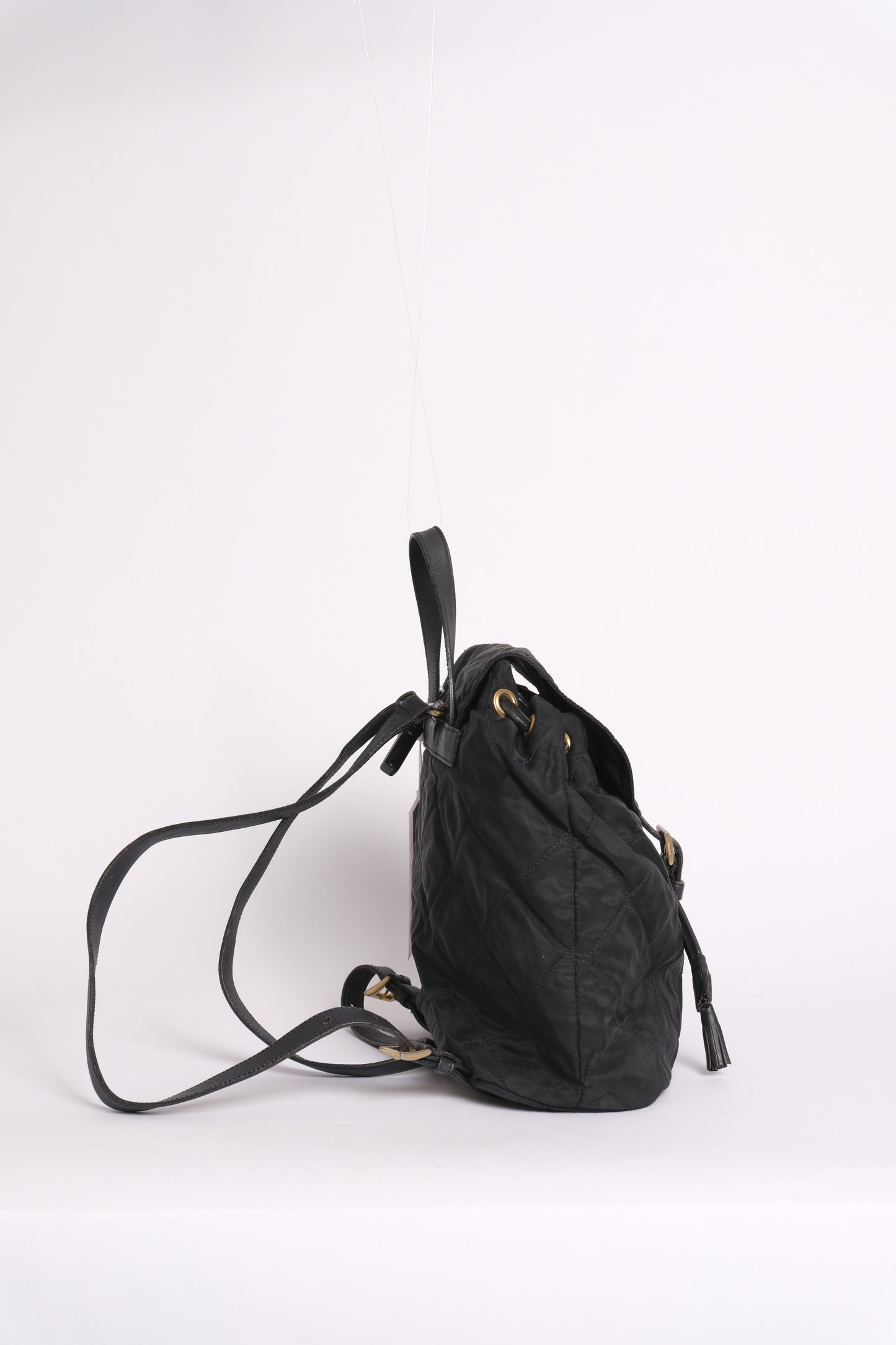 Prada Black Nylon Quilted Backpack