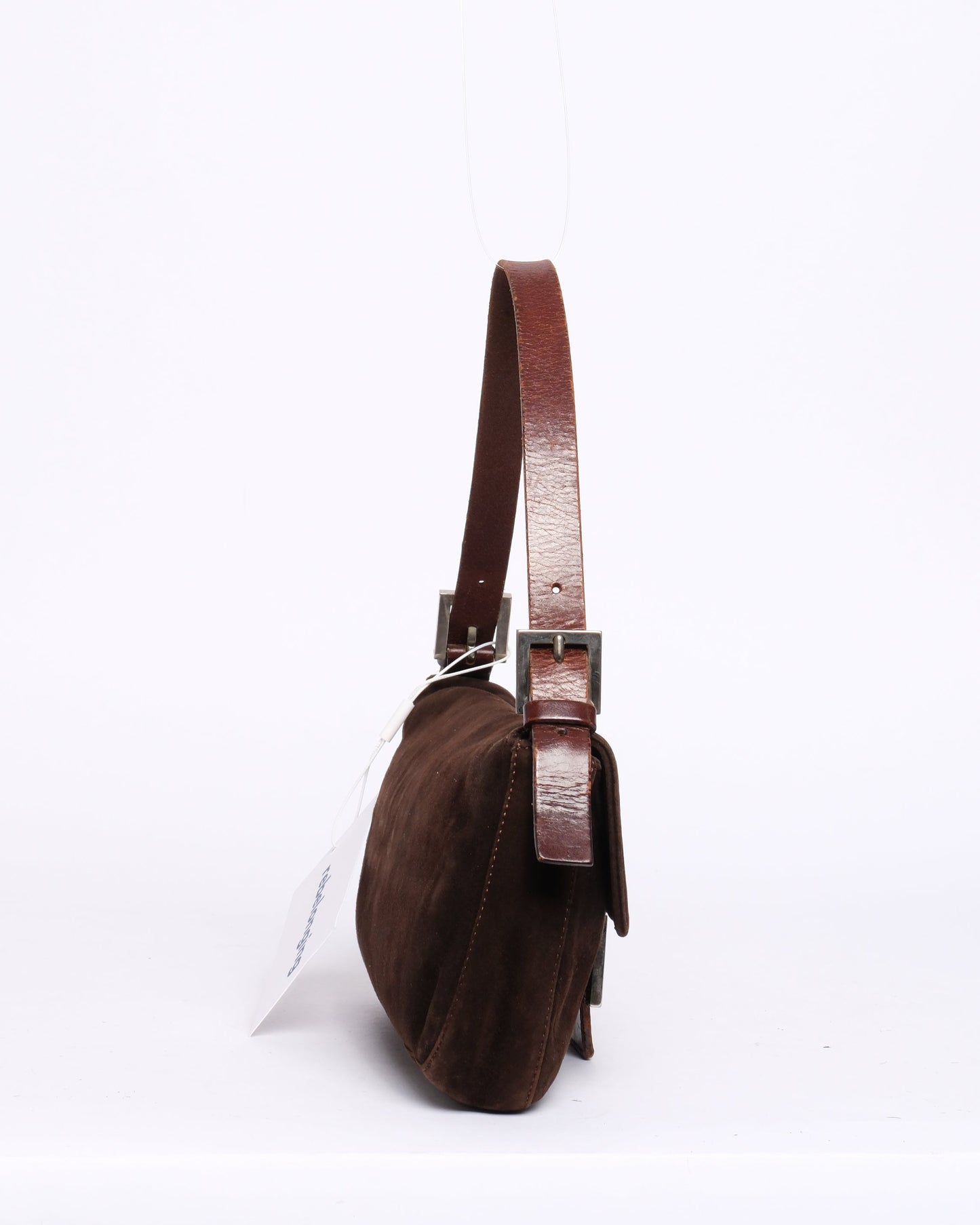 Fendi Brown Suede Baguette Shoulder Bag