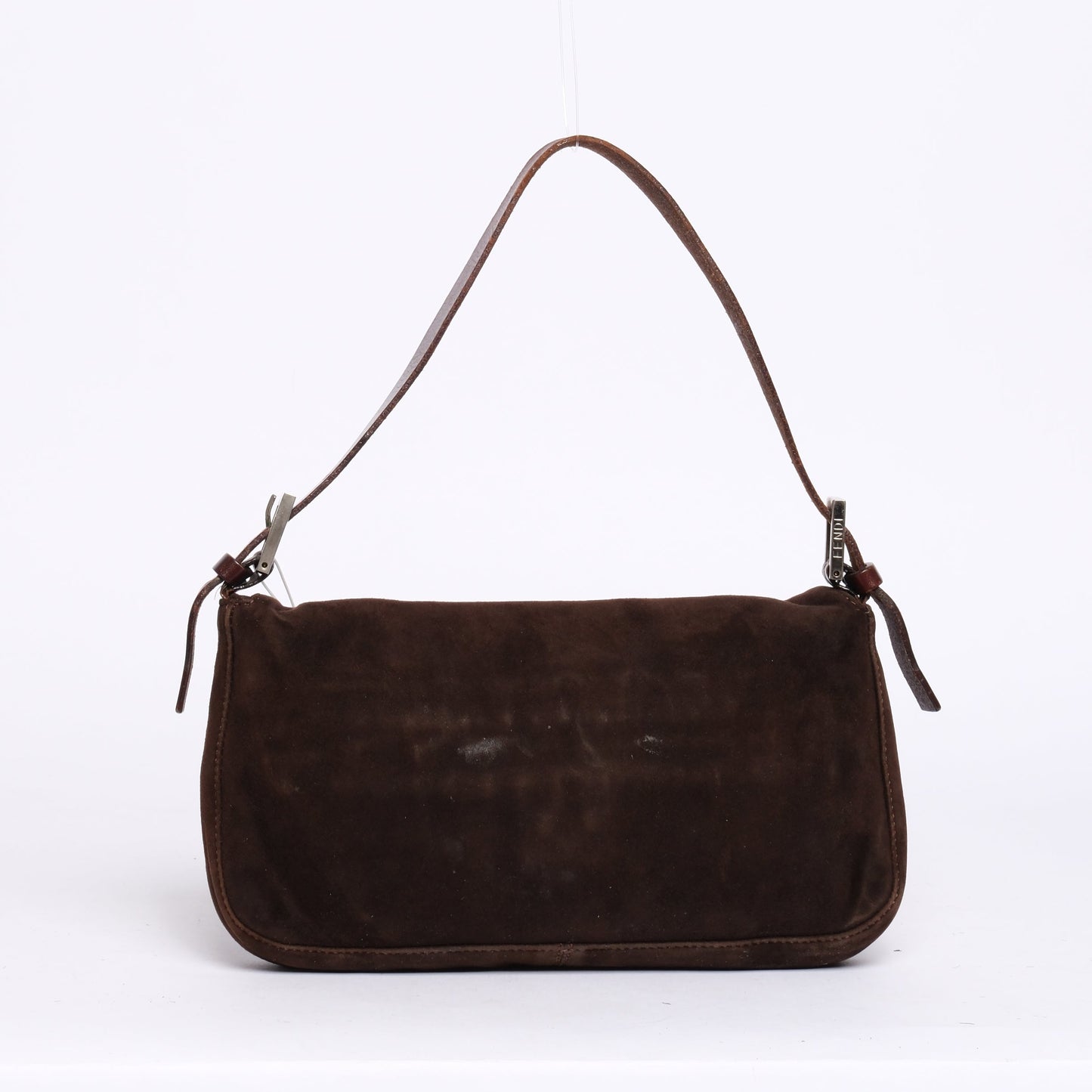 Fendi Brown Suede Baguette Shoulder Bag