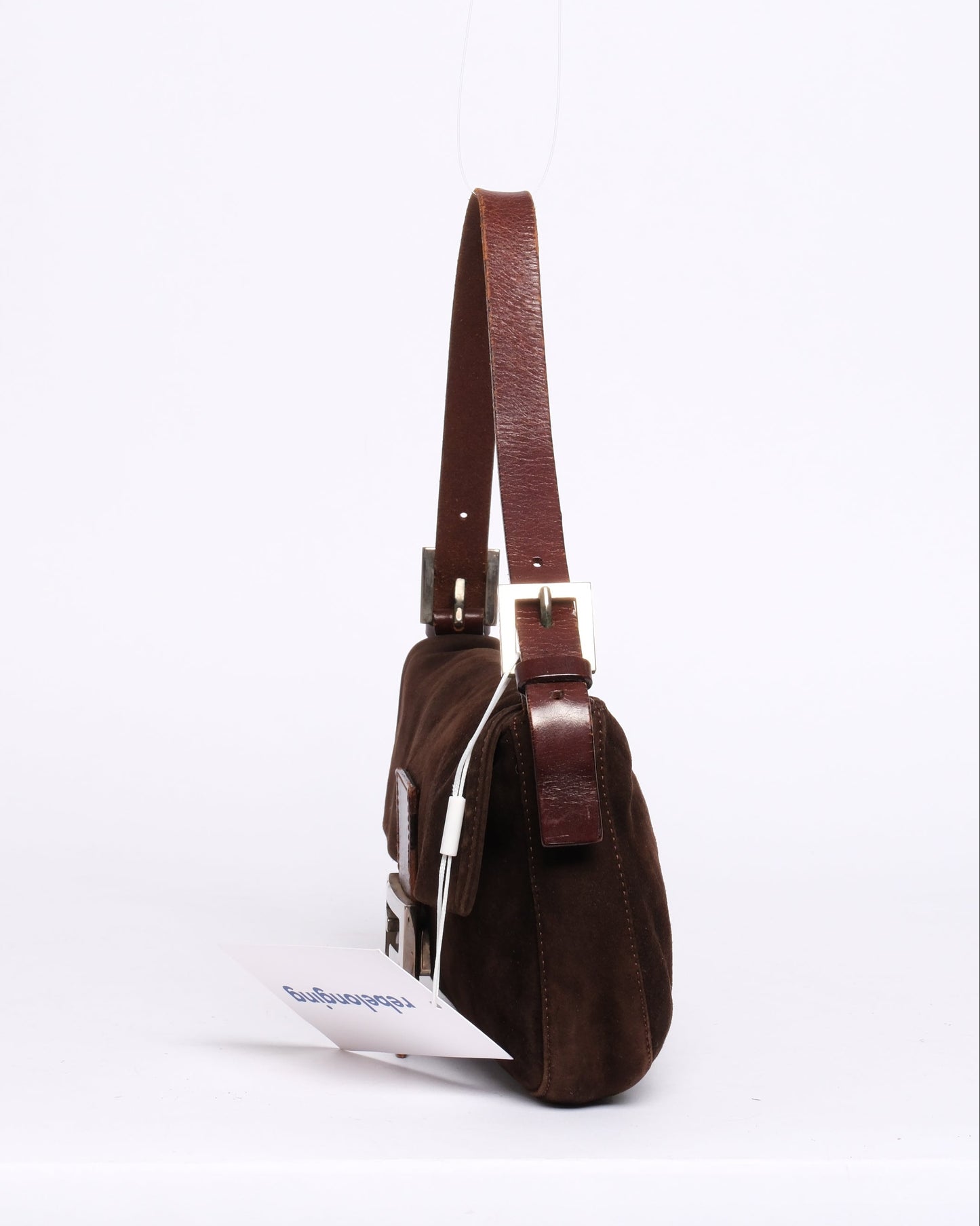Fendi Brown Suede Baguette Shoulder Bag