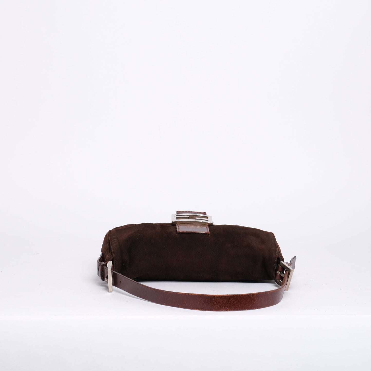 Fendi Brown Suede Baguette Shoulder Bag