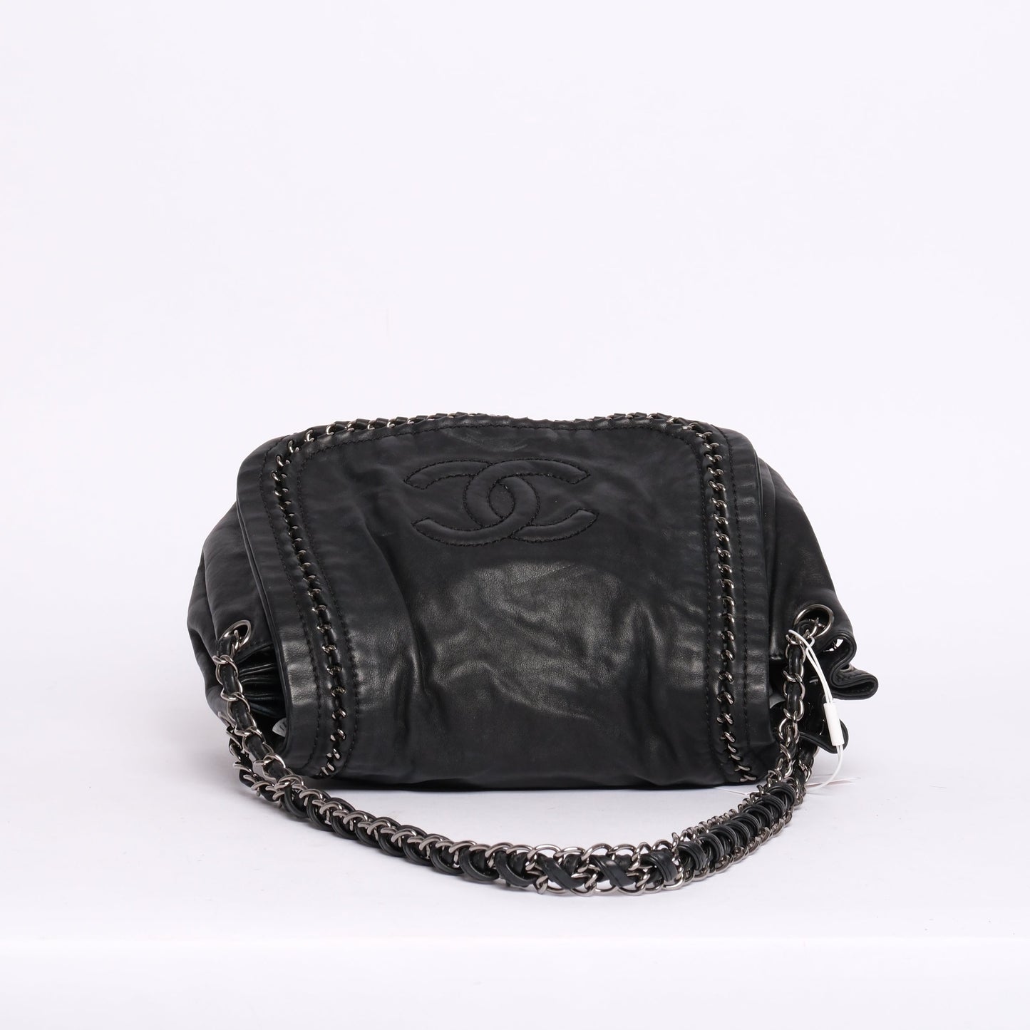 Chanel Black Leather Luxe Ligne Flap Over Shoulder Bag