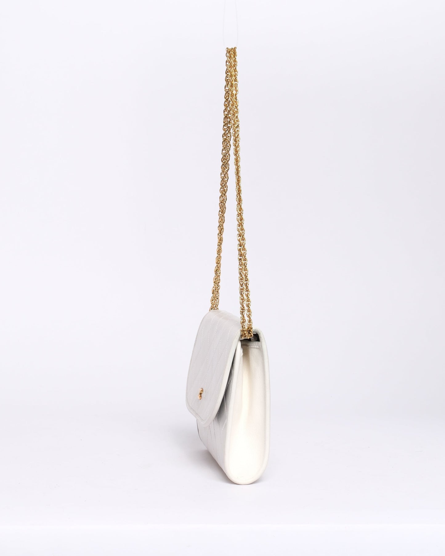 Chanel White Lambskin Small Gabrielle Flap Bag