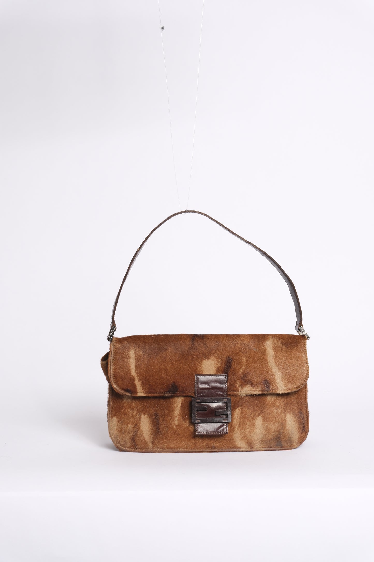 Fendi Ponyhair Squared Baguette Shoulder Bag