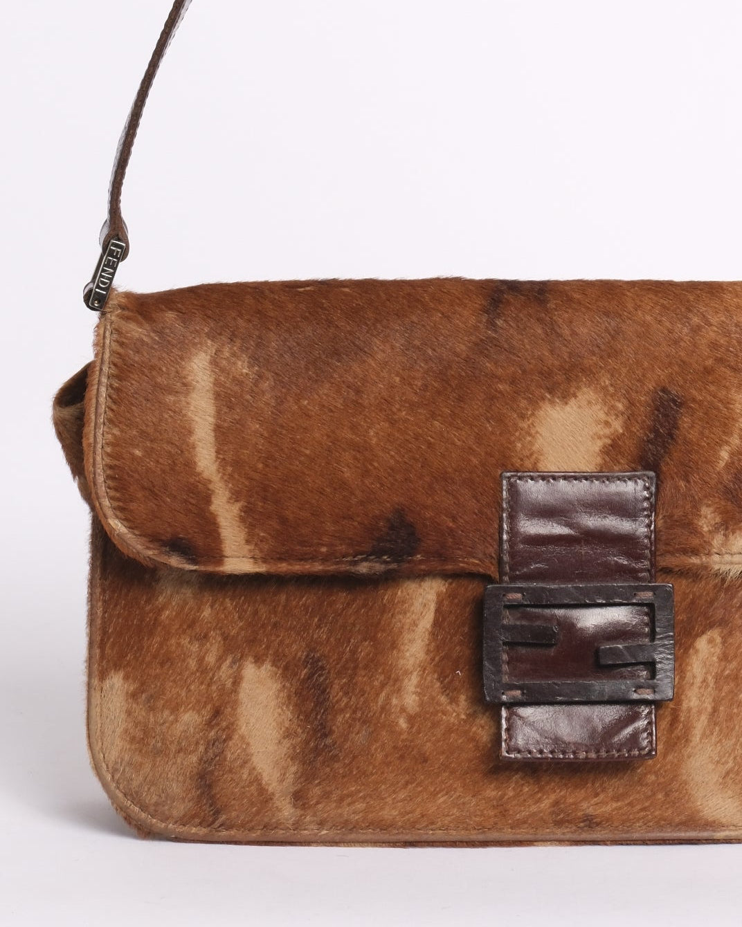 Fendi Ponyhair Squared Baguette Shoulder Bag