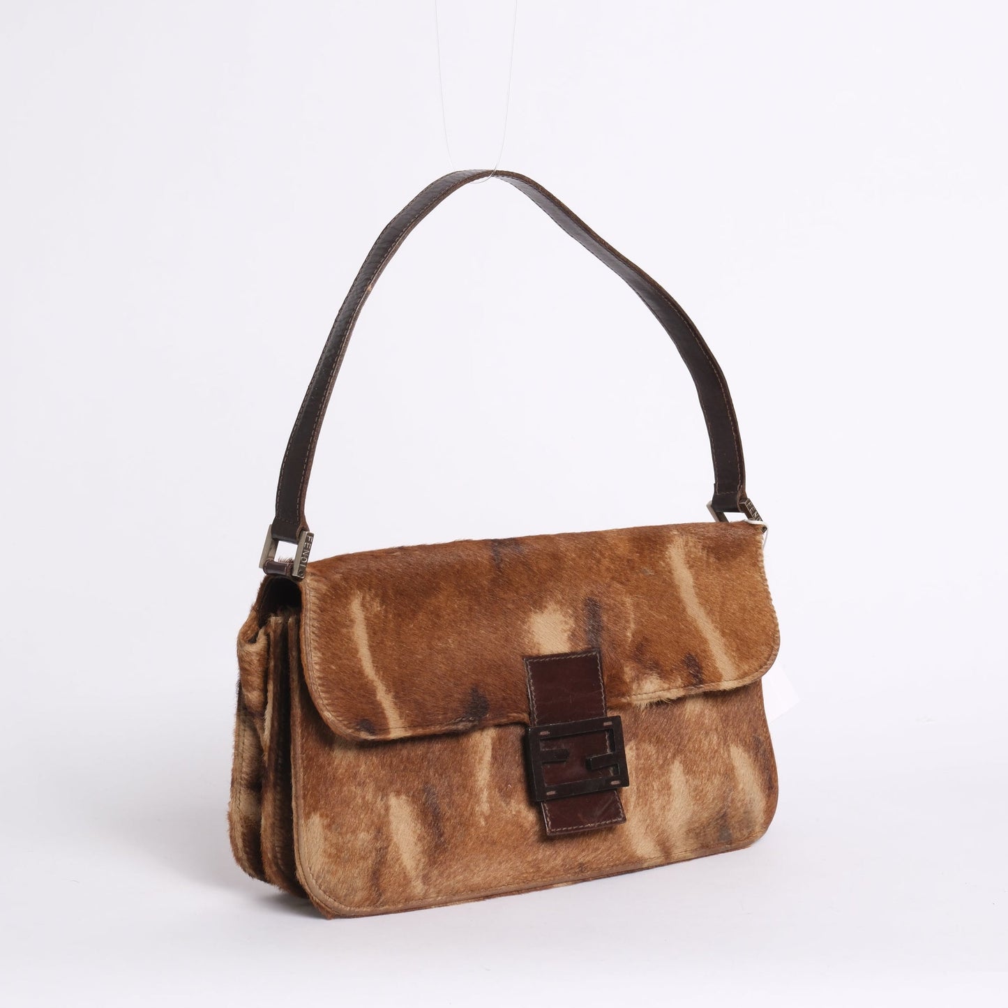 Fendi Ponyhair Squared Baguette Shoulder Bag