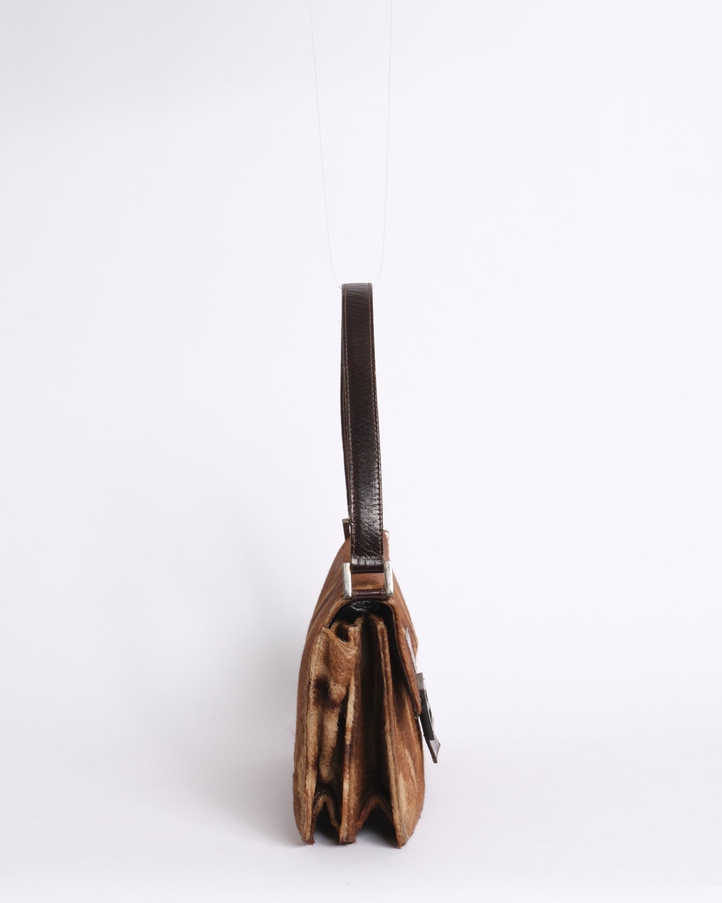 Fendi Ponyhair Squared Baguette Shoulder Bag