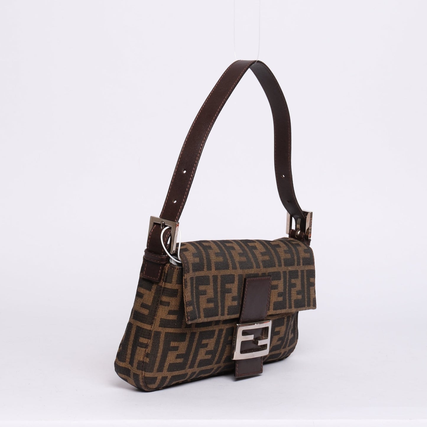 Fendi Zucca Monogram Baguette Shoulder Bag