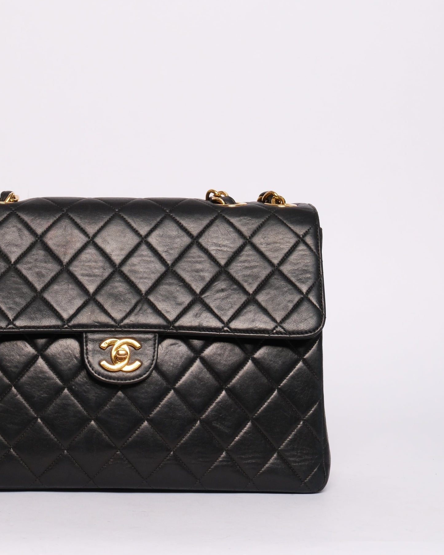 Chanel 1997 Black 24K GPHW Jumbo Flap
