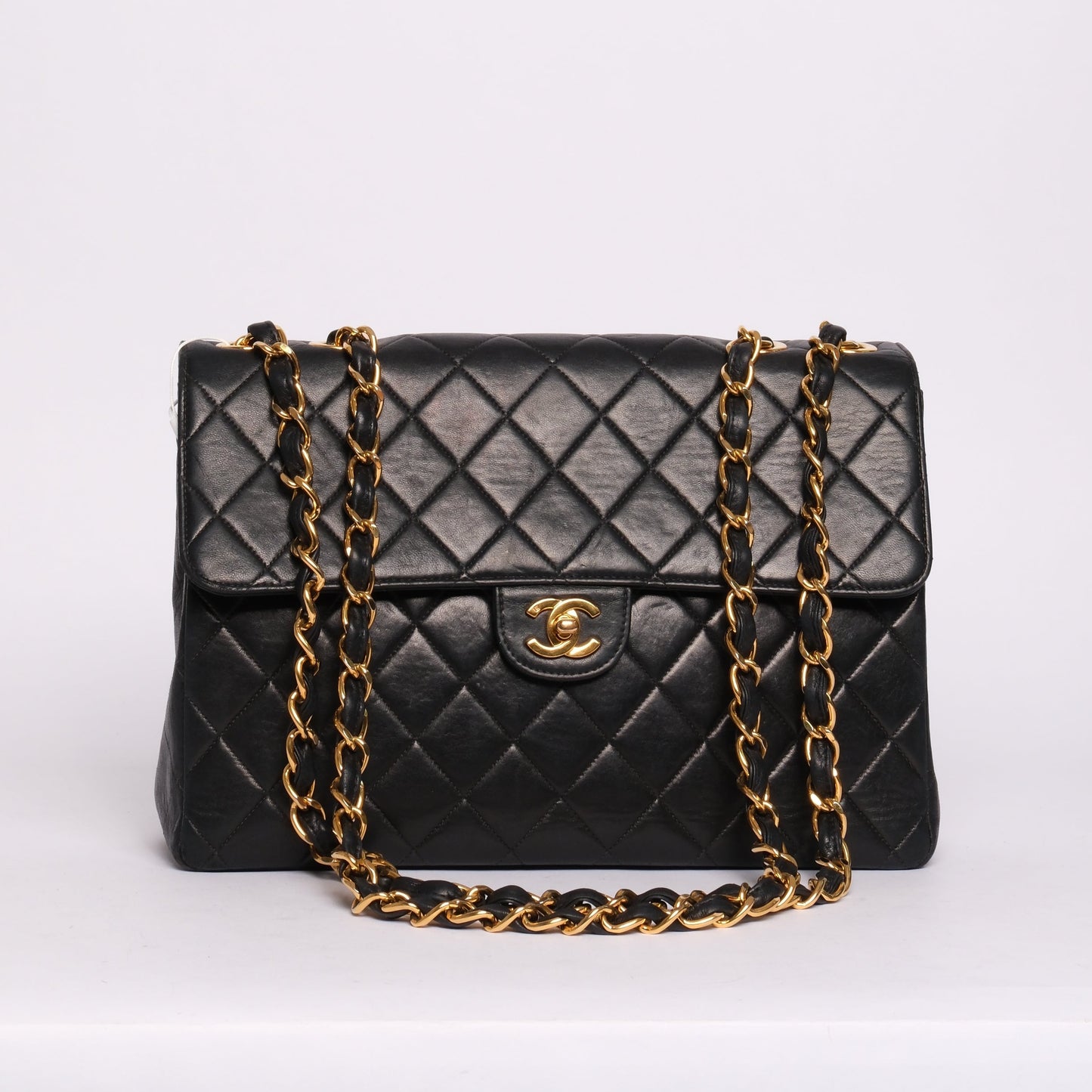 Chanel 1997 Black 24K GPHW Jumbo Flap