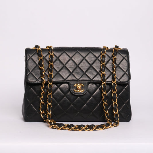 Chanel 1997 Black 24K GPHW Jumbo Flap