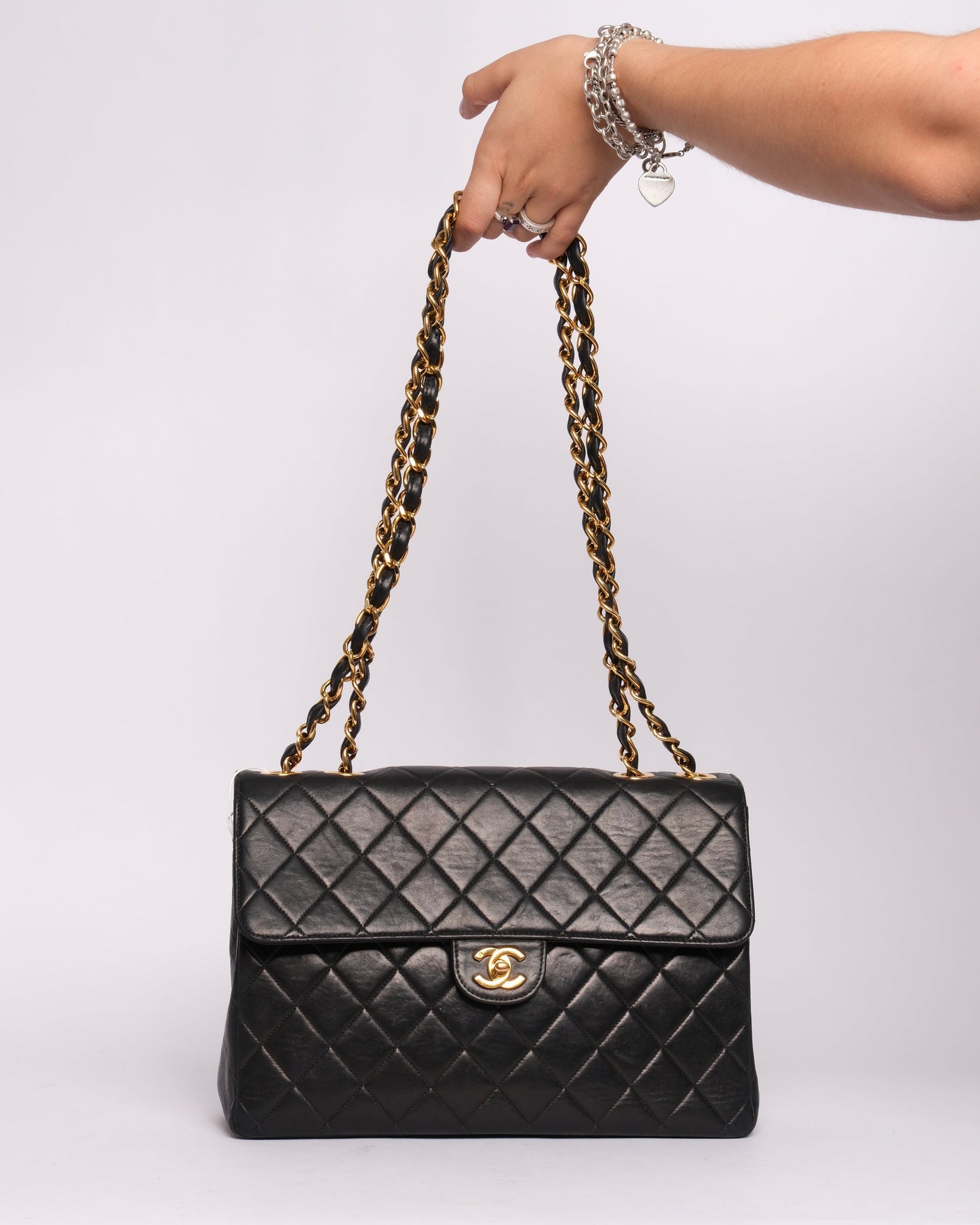 Chanel 1997 Black 24K GPHW Jumbo Flap