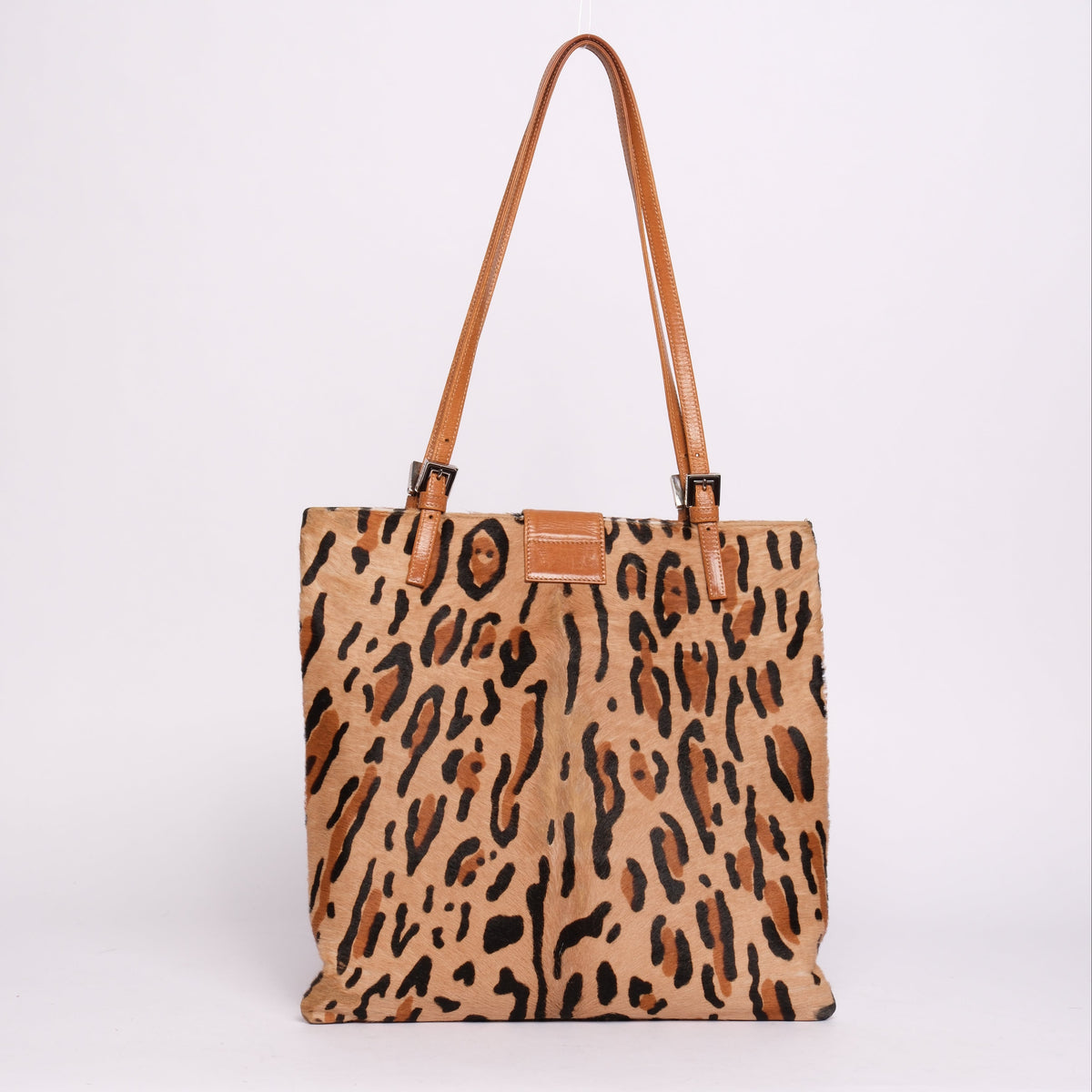 Fendi Cheetah Printed Ponyhair Tote Bag