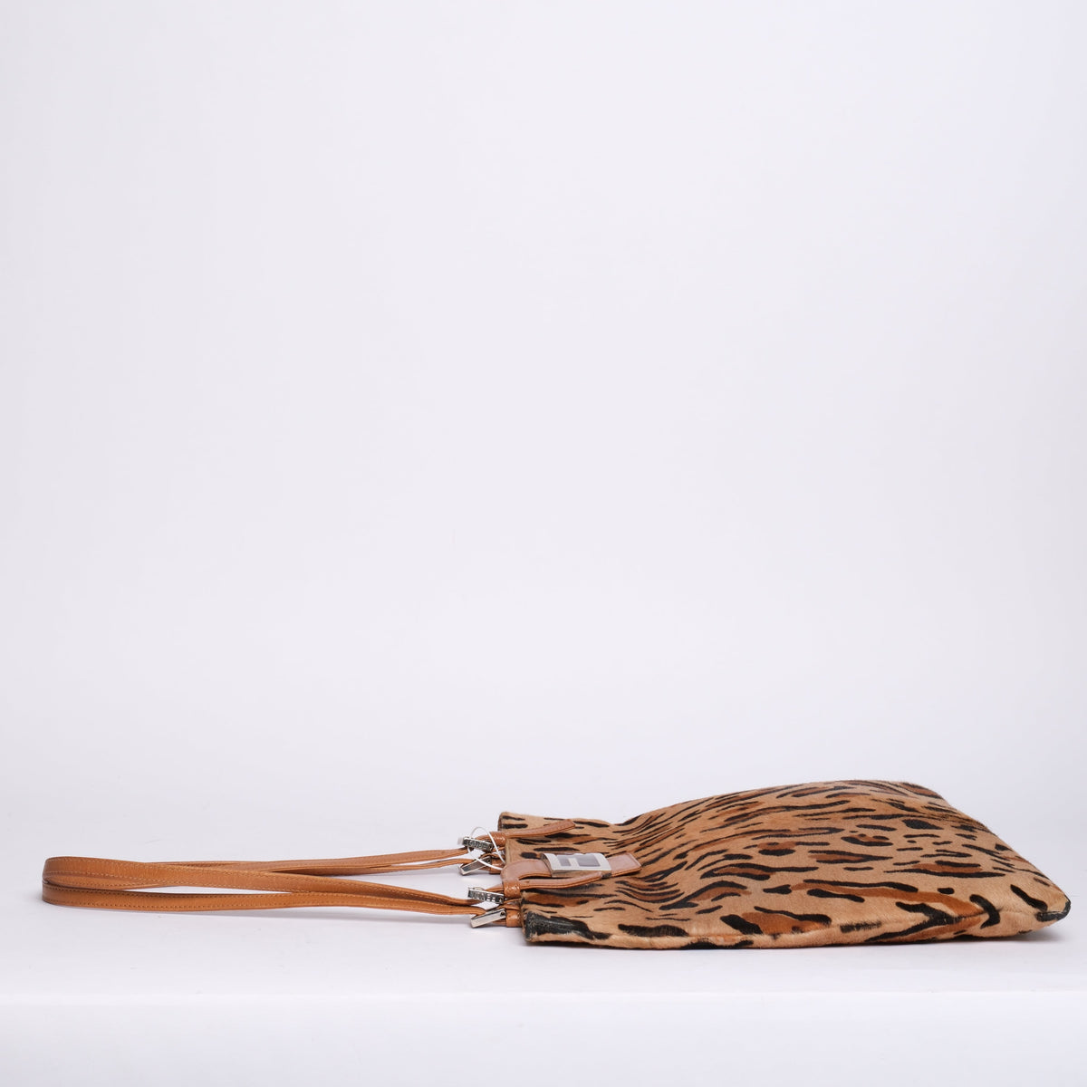 Fendi Cheetah Printed Ponyhair Tote Bag