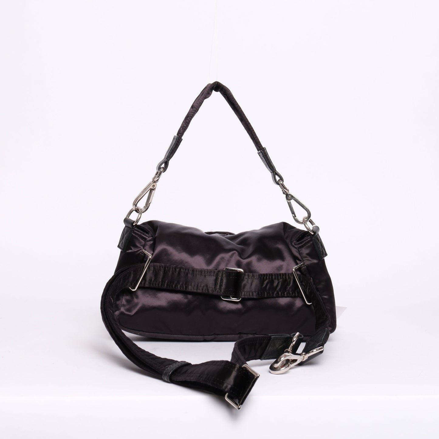 Fendi AW22 Multi Pocket Black Nylon Baguette