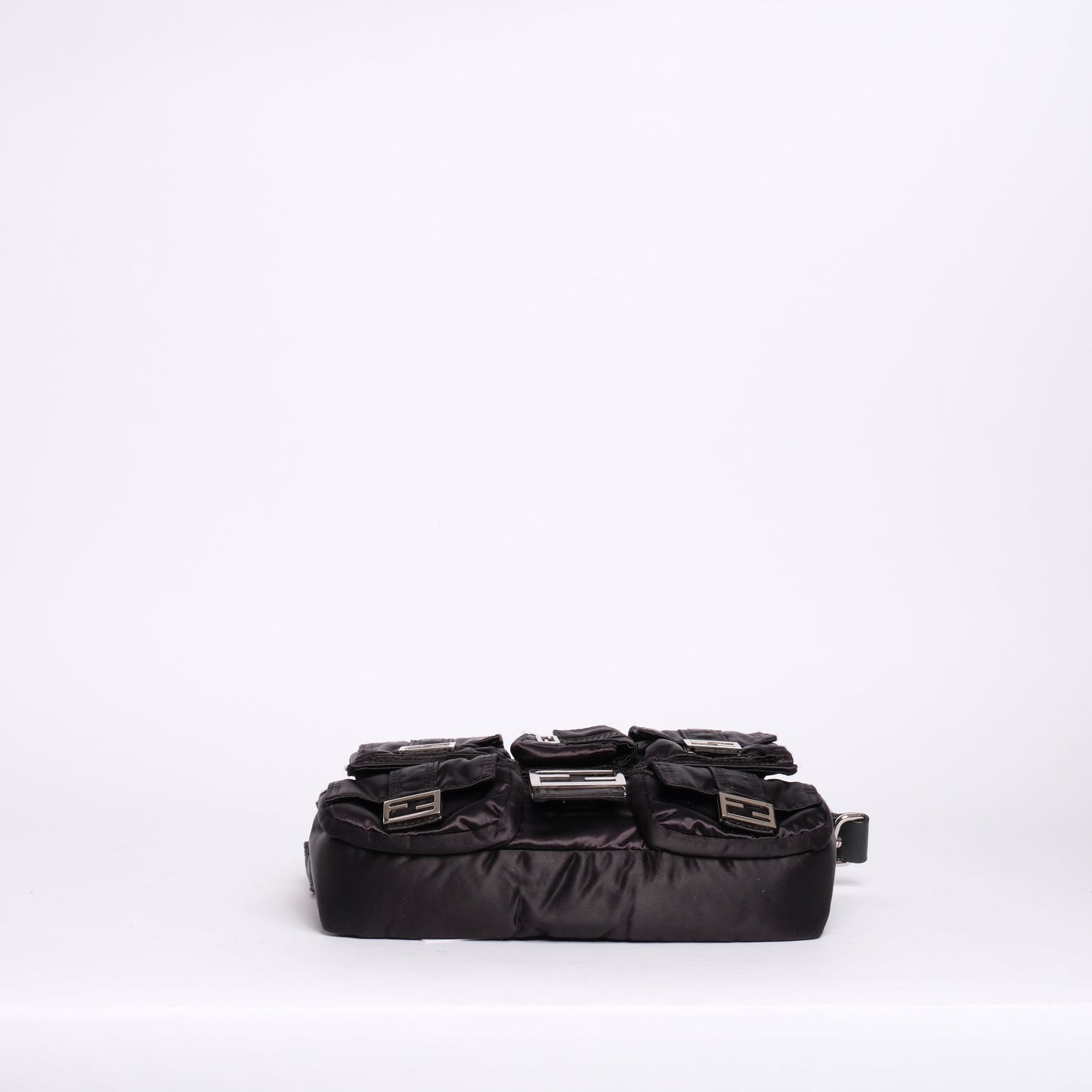 Fendi AW22 Multi Pocket Black Nylon Baguette