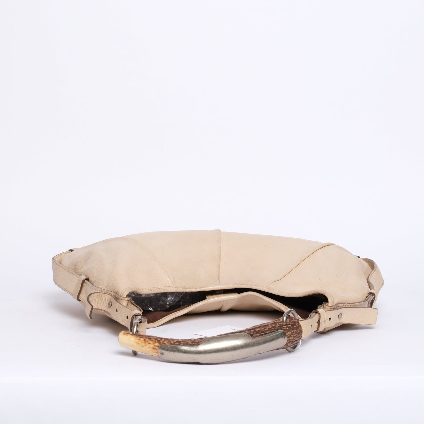 Yves Saint Laurent Beige Leather Mombasa Shoulder Bag