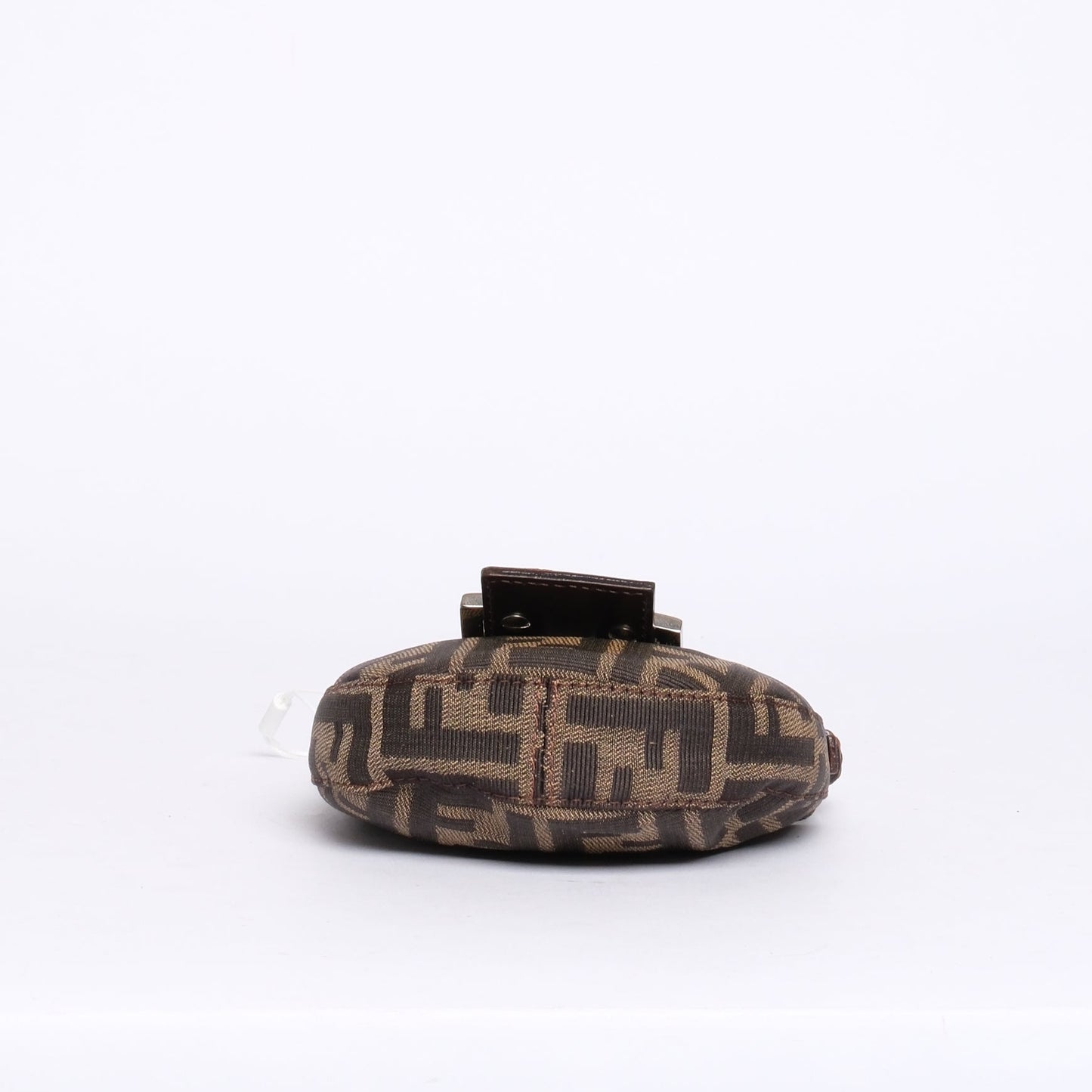 Fendi Brown Canvas Zucca Monogram Mini Croissant Top Handle Bag