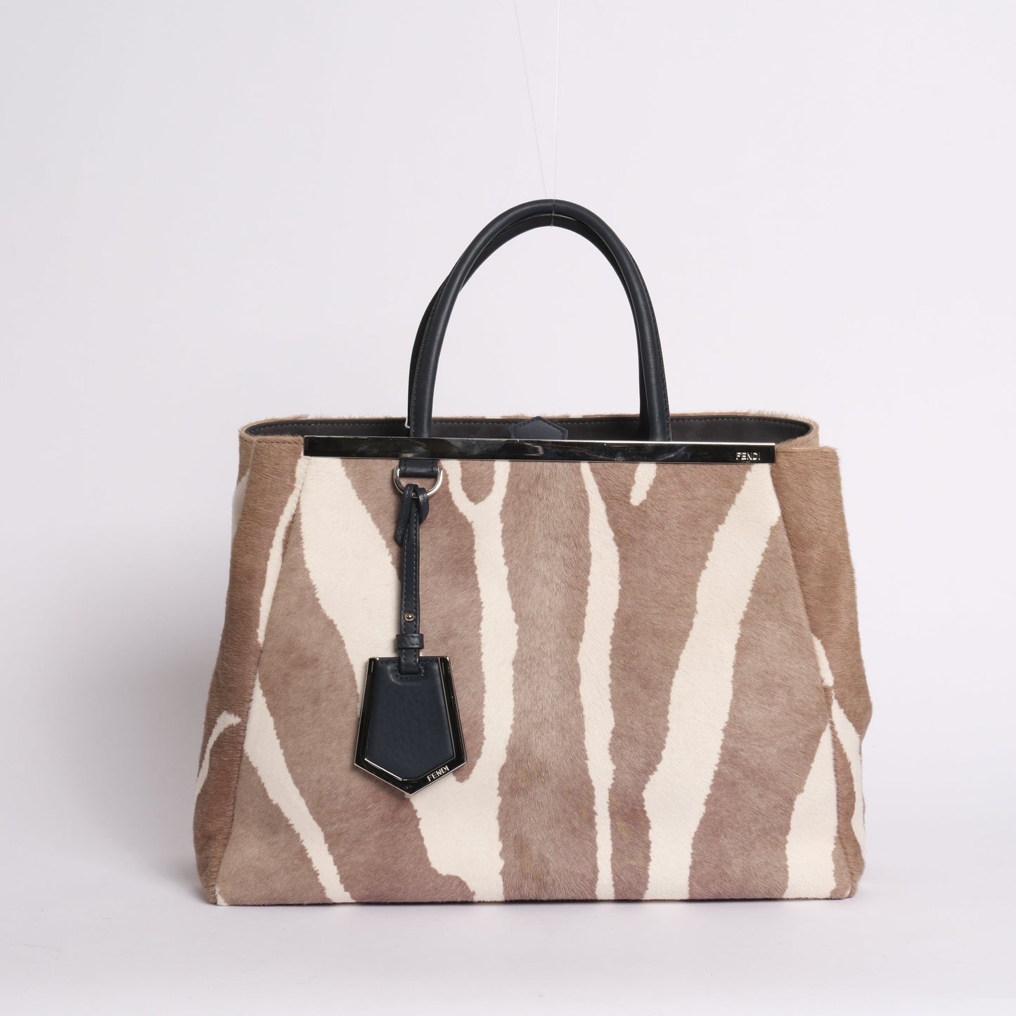 Fendi Brown Ponyhair Large 2Jours Tote Bag